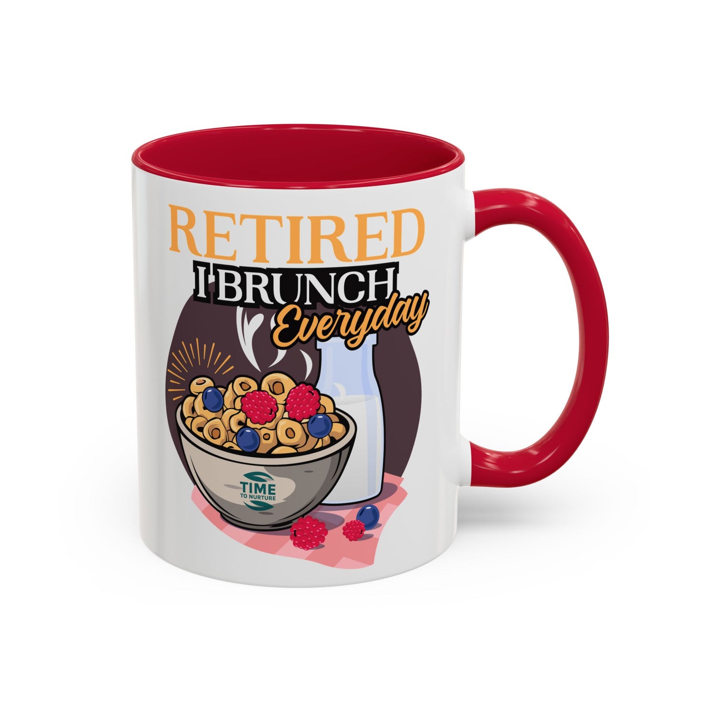 Retired I Brunch Everyday Colorful Ceramic Mugs – Vibrant 11oz and 15oz Sizes, Perfect Retirement Gift Idea for Brunch Lovers, Retirement Gag Gift, Coworker Retirement Present, or Retirement Favor for Relaxed and Stylish Coffee, Tea, and Juice Moments
