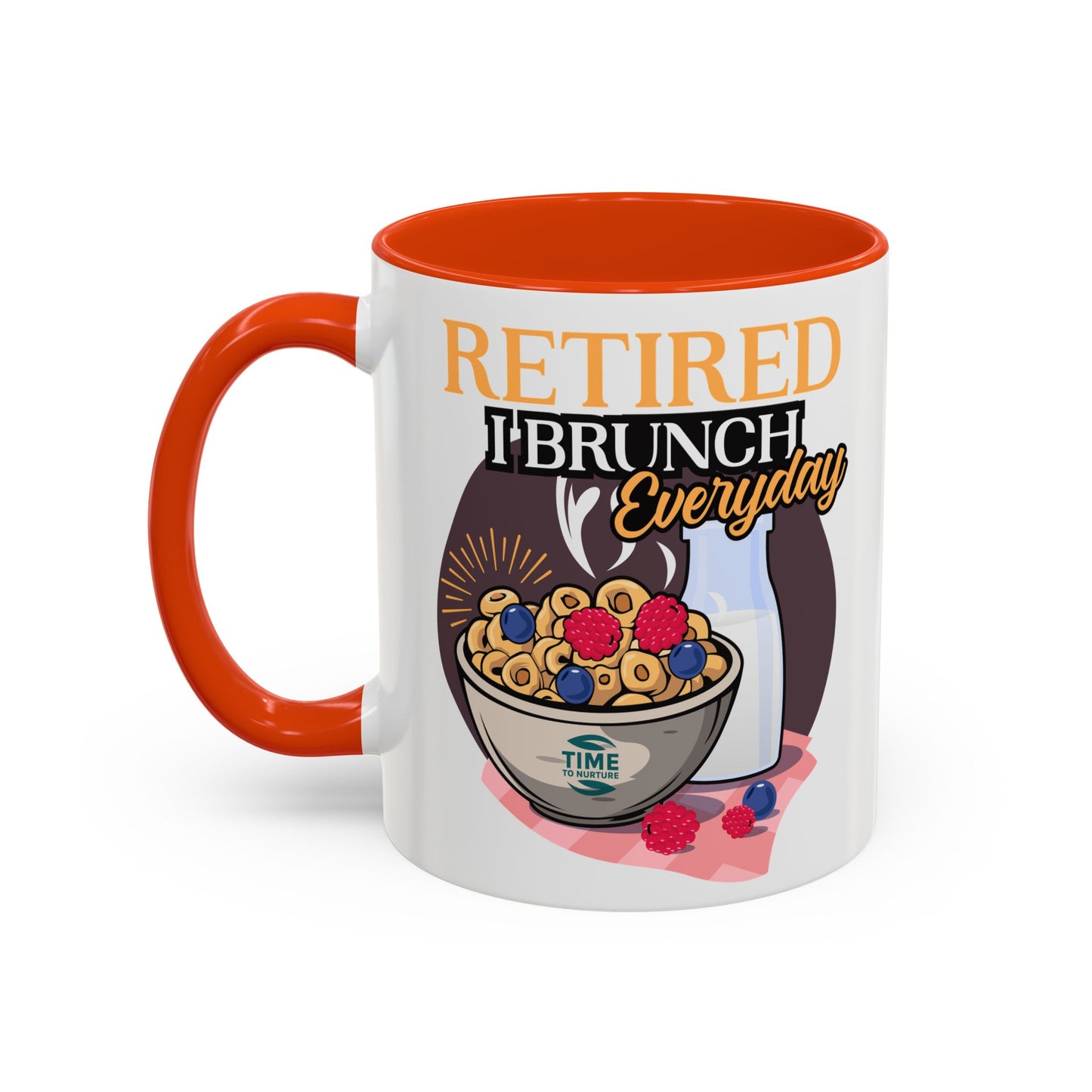Retired I Brunch Everyday Colorful Ceramic Mugs – Vibrant 11oz and 15oz Sizes, Perfect Retirement Gift Idea for Brunch Lovers, Retirement Gag Gift, Coworker Retirement Present, or Retirement Favor for Relaxed and Stylish Coffee, Tea, and Juice Moments