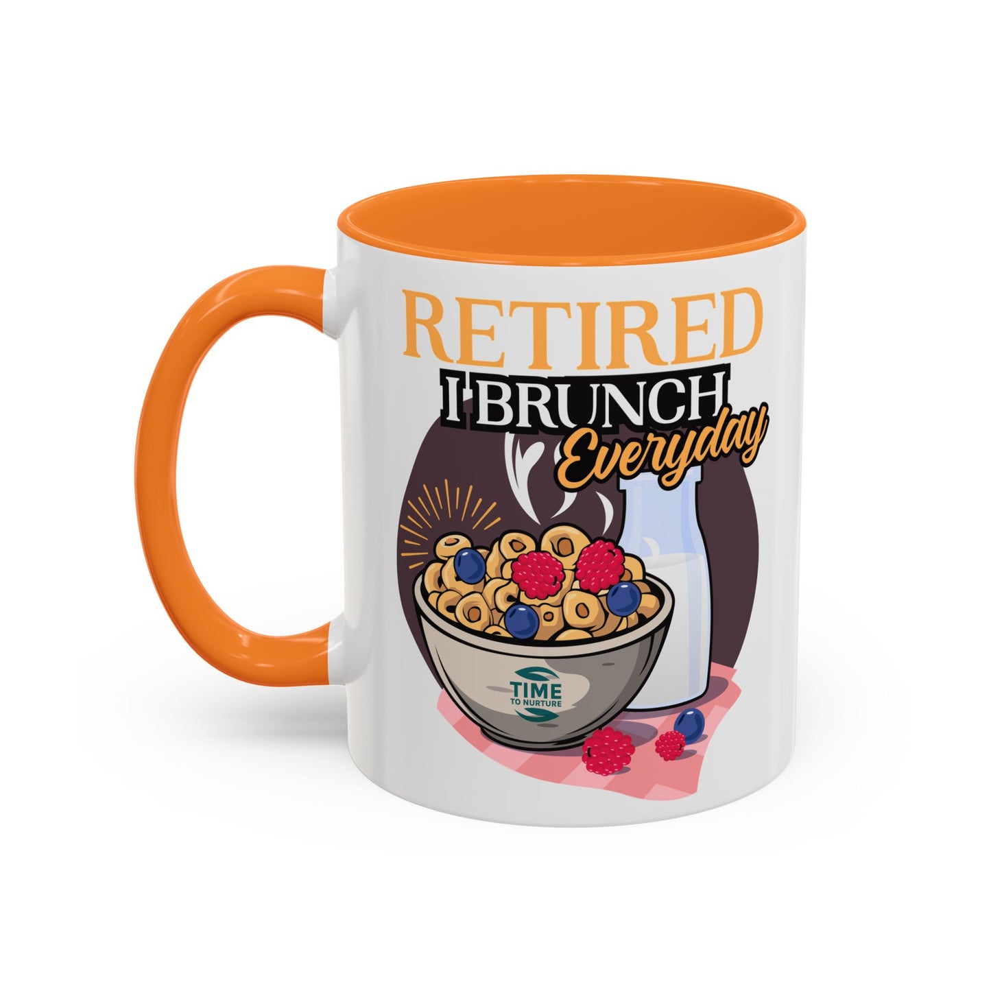 Retired I Brunch Everyday Colorful Ceramic Mugs – Vibrant 11oz and 15oz Sizes, Perfect Retirement Gift Idea for Brunch Lovers, Retirement Gag Gift, Coworker Retirement Present, or Retirement Favor for Relaxed and Stylish Coffee, Tea, and Juice Moments