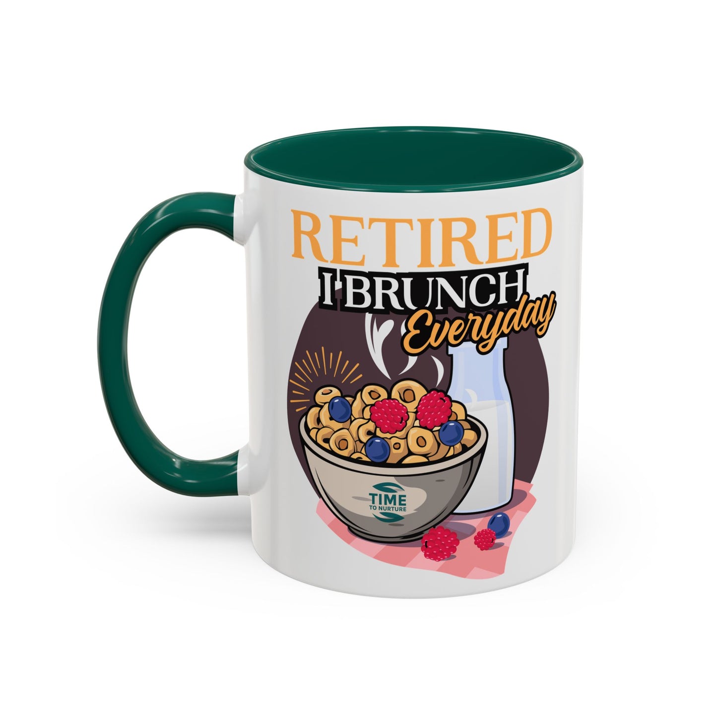 Retired I Brunch Everyday Colorful Ceramic Mugs – Vibrant 11oz and 15oz Sizes, Perfect Retirement Gift Idea for Brunch Lovers, Retirement Gag Gift, Coworker Retirement Present, or Retirement Favor for Relaxed and Stylish Coffee, Tea, and Juice Moments