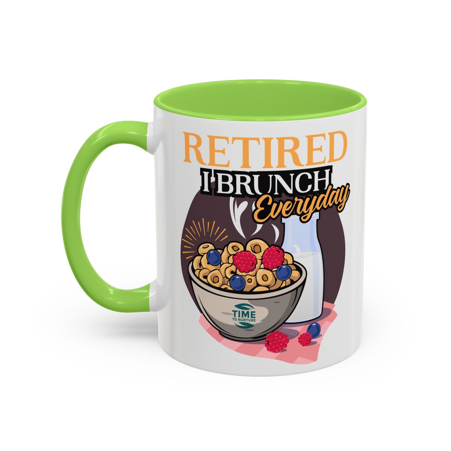 Retired I Brunch Everyday Colorful Ceramic Mugs – Vibrant 11oz and 15oz Sizes, Perfect Retirement Gift Idea for Brunch Lovers, Retirement Gag Gift, Coworker Retirement Present, or Retirement Favor for Relaxed and Stylish Coffee, Tea, and Juice Moments