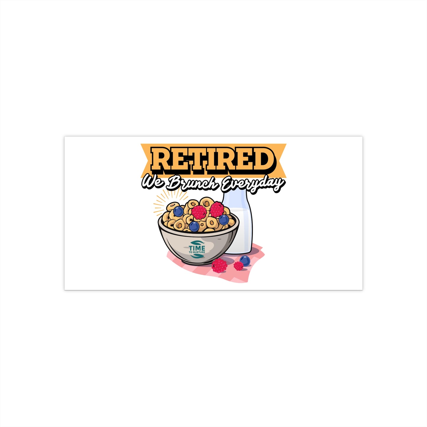 **Retired & Brunching Everyday Bumper Sticker – Funny Retirement Car Decal, Brunch Lover Gift, Retirement Party Decoration, Retired Life Accessory, Foodie Vinyl Sticker for Cars, Laptops & Coolers**