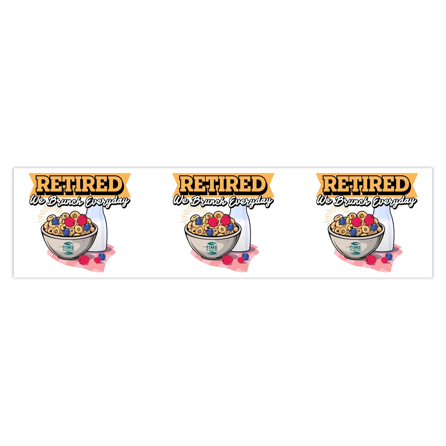 **Retired & Brunching Everyday Bumper Sticker – Funny Retirement Car Decal, Brunch Lover Gift, Retirement Party Decoration, Retired Life Accessory, Foodie Vinyl Sticker for Cars, Laptops & Coolers**