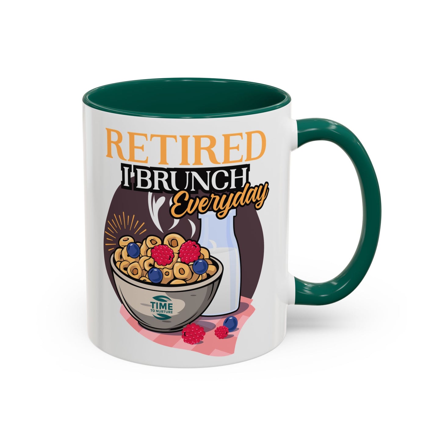 Retired I Brunch Everyday Colorful Ceramic Mugs – Vibrant 11oz and 15oz Sizes, Perfect Retirement Gift Idea for Brunch Lovers, Retirement Gag Gift, Coworker Retirement Present, or Retirement Favor for Relaxed and Stylish Coffee, Tea, and Juice Moments