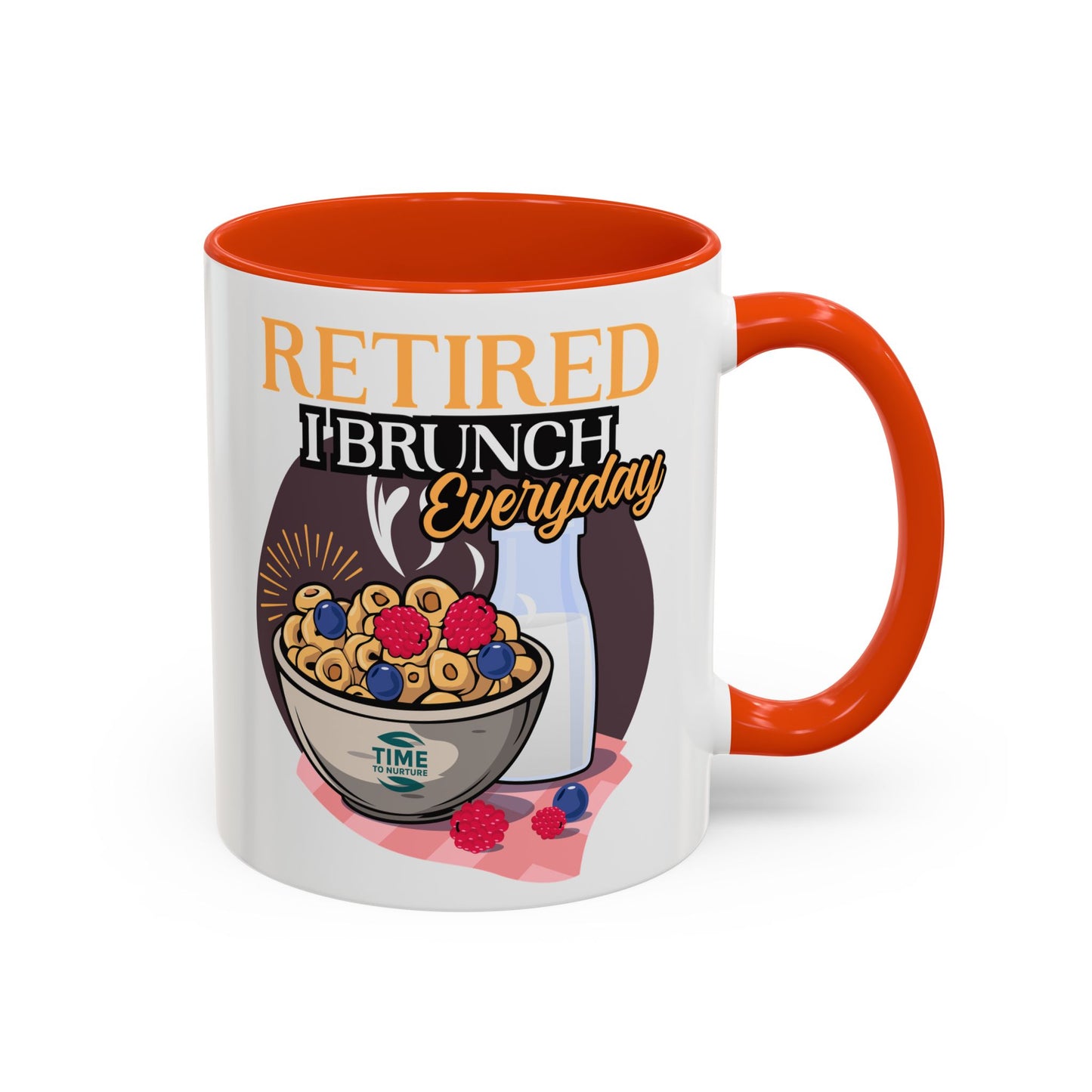 Retired I Brunch Everyday Colorful Ceramic Mugs – Vibrant 11oz and 15oz Sizes, Perfect Retirement Gift Idea for Brunch Lovers, Retirement Gag Gift, Coworker Retirement Present, or Retirement Favor for Relaxed and Stylish Coffee, Tea, and Juice Moments