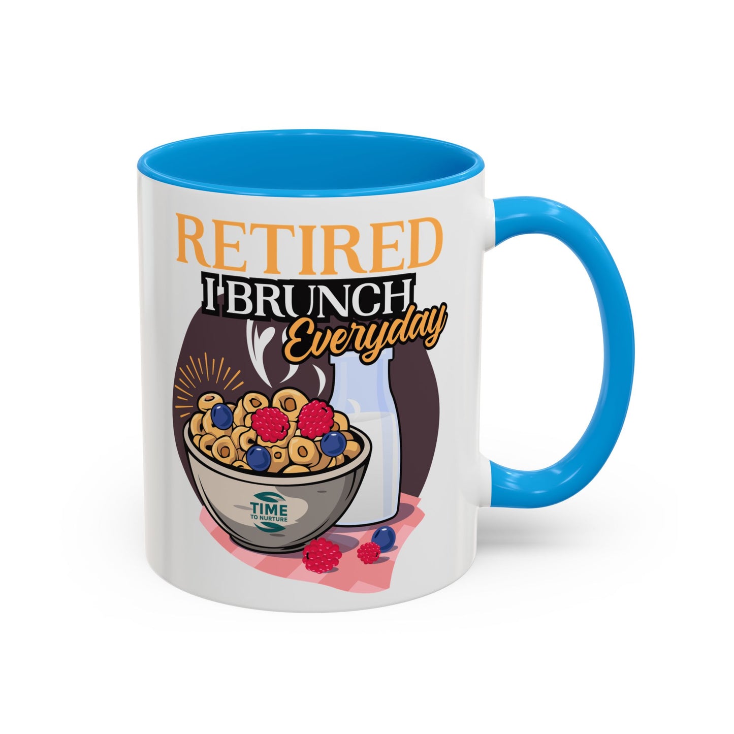 Retired I Brunch Everyday Colorful Ceramic Mugs – Vibrant 11oz and 15oz Sizes, Perfect Retirement Gift Idea for Brunch Lovers, Retirement Gag Gift, Coworker Retirement Present, or Retirement Favor for Relaxed and Stylish Coffee, Tea, and Juice Moments