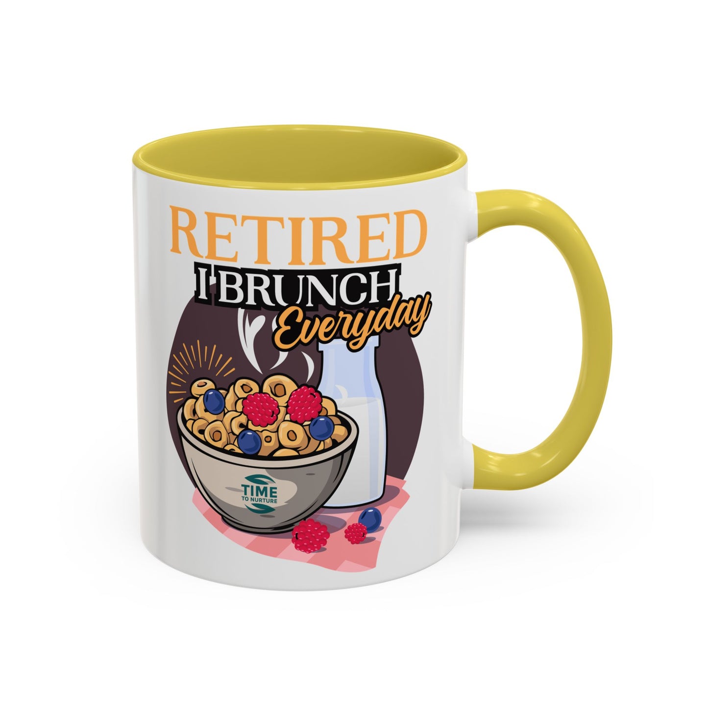 Retired I Brunch Everyday Colorful Ceramic Mugs – Vibrant 11oz and 15oz Sizes, Perfect Retirement Gift Idea for Brunch Lovers, Retirement Gag Gift, Coworker Retirement Present, or Retirement Favor for Relaxed and Stylish Coffee, Tea, and Juice Moments