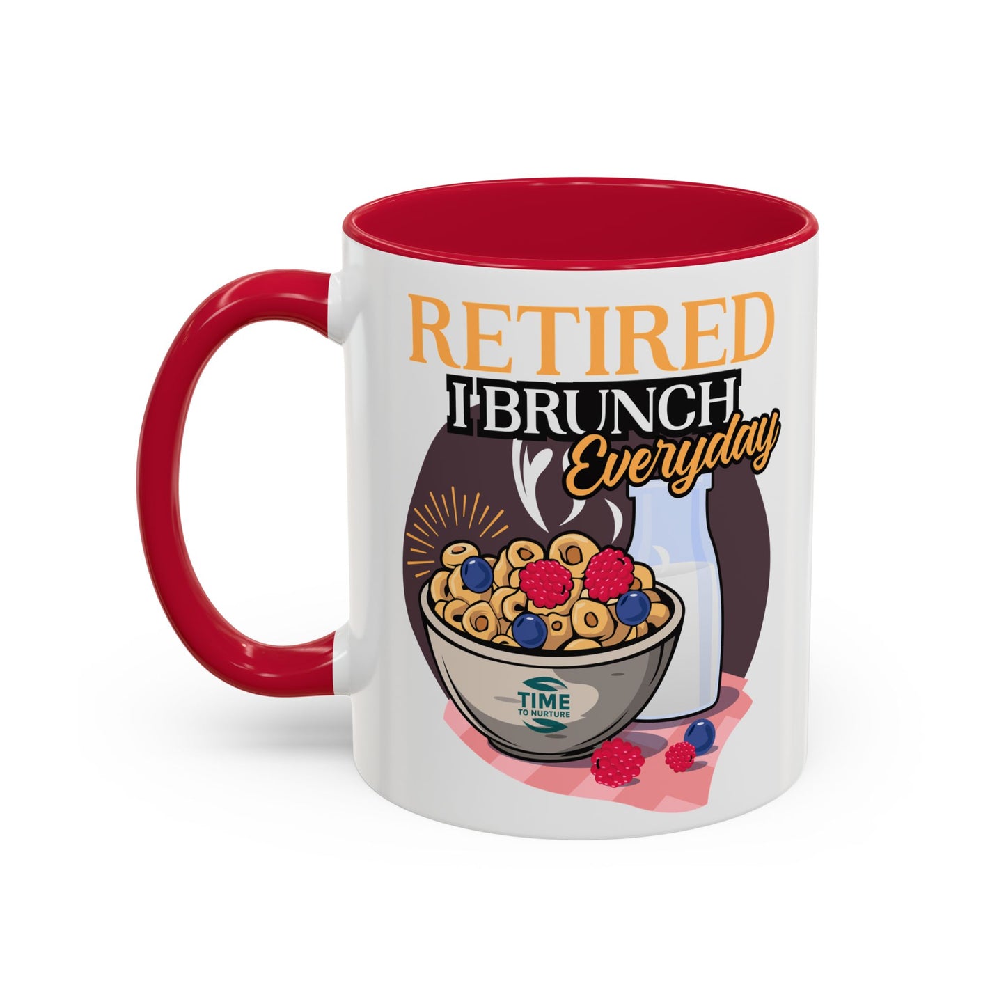 Retired I Brunch Everyday Colorful Ceramic Mugs – Vibrant 11oz and 15oz Sizes, Perfect Retirement Gift Idea for Brunch Lovers, Retirement Gag Gift, Coworker Retirement Present, or Retirement Favor for Relaxed and Stylish Coffee, Tea, and Juice Moments