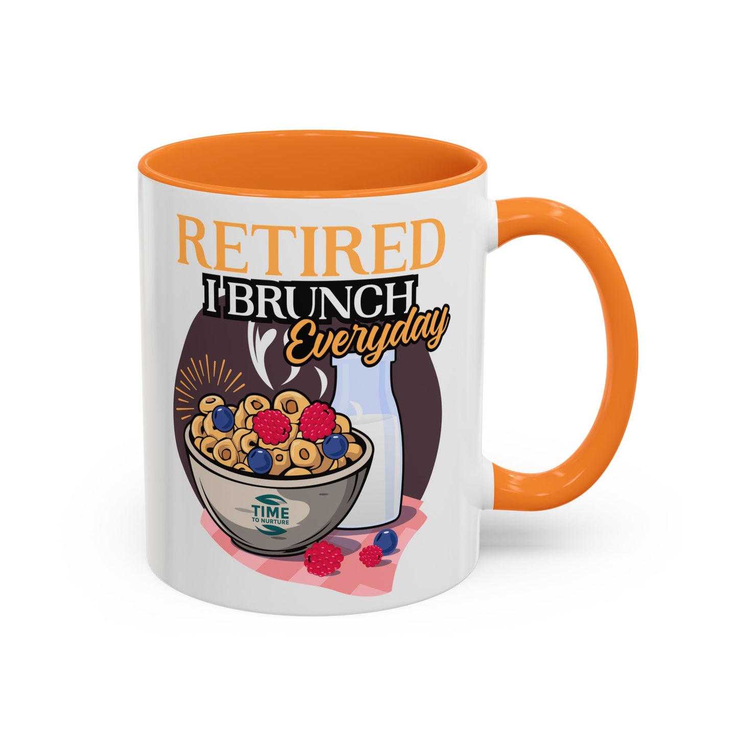 Retired I Brunch Everyday Colorful Ceramic Mugs – Vibrant 11oz and 15oz Sizes, Perfect Retirement Gift Idea for Brunch Lovers, Retirement Gag Gift, Coworker Retirement Present, or Retirement Favor for Relaxed and Stylish Coffee, Tea, and Juice Moments