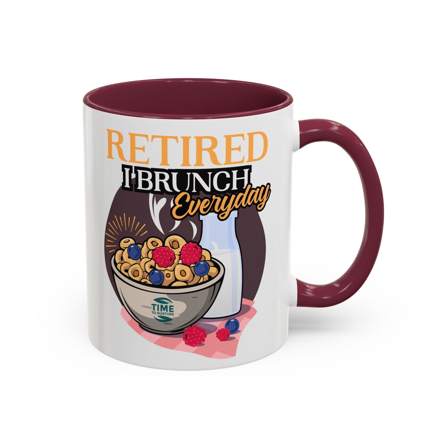 Retired I Brunch Everyday Colorful Ceramic Mugs – Vibrant 11oz and 15oz Sizes, Perfect Retirement Gift Idea for Brunch Lovers, Retirement Gag Gift, Coworker Retirement Present, or Retirement Favor for Relaxed and Stylish Coffee, Tea, and Juice Moments