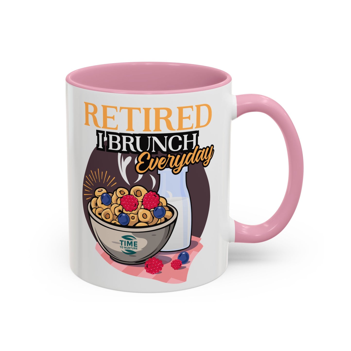 Retired I Brunch Everyday Colorful Ceramic Mugs – Vibrant 11oz and 15oz Sizes, Perfect Retirement Gift Idea for Brunch Lovers, Retirement Gag Gift, Coworker Retirement Present, or Retirement Favor for Relaxed and Stylish Coffee, Tea, and Juice Moments