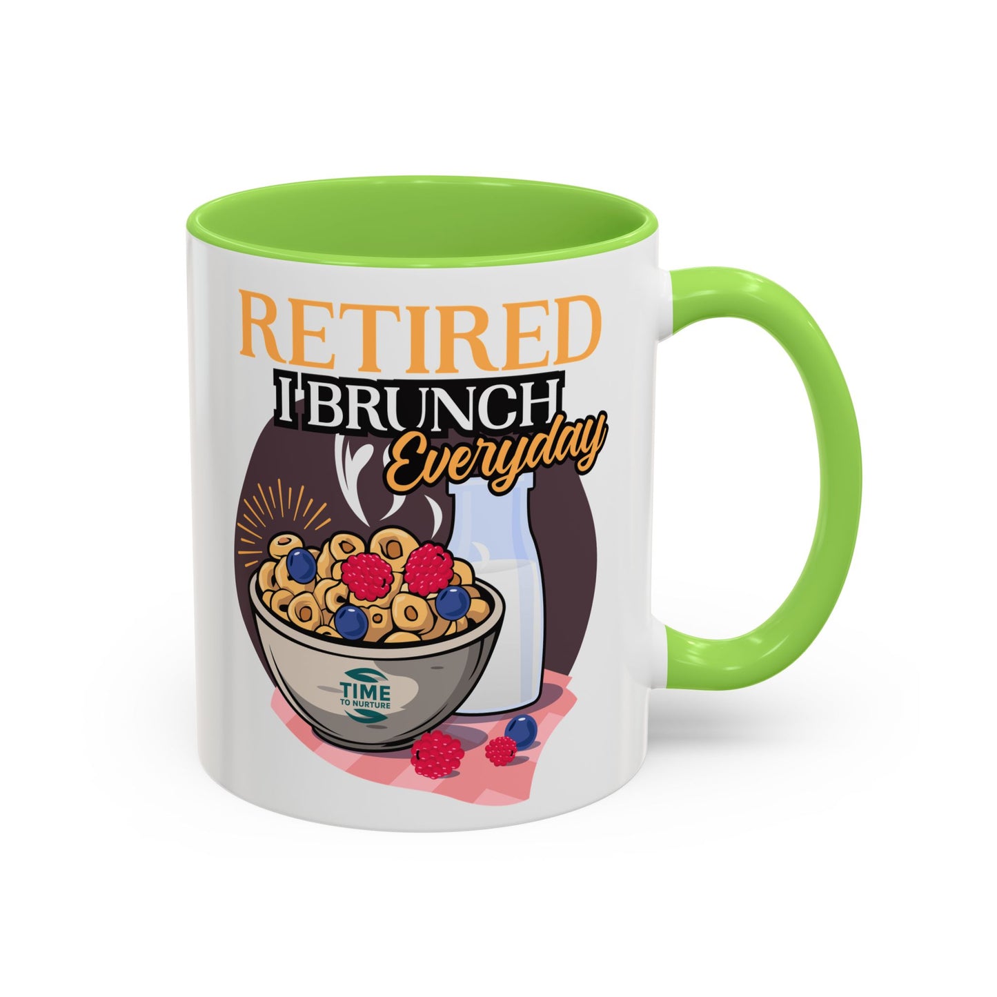 Retired I Brunch Everyday Colorful Ceramic Mugs – Vibrant 11oz and 15oz Sizes, Perfect Retirement Gift Idea for Brunch Lovers, Retirement Gag Gift, Coworker Retirement Present, or Retirement Favor for Relaxed and Stylish Coffee, Tea, and Juice Moments