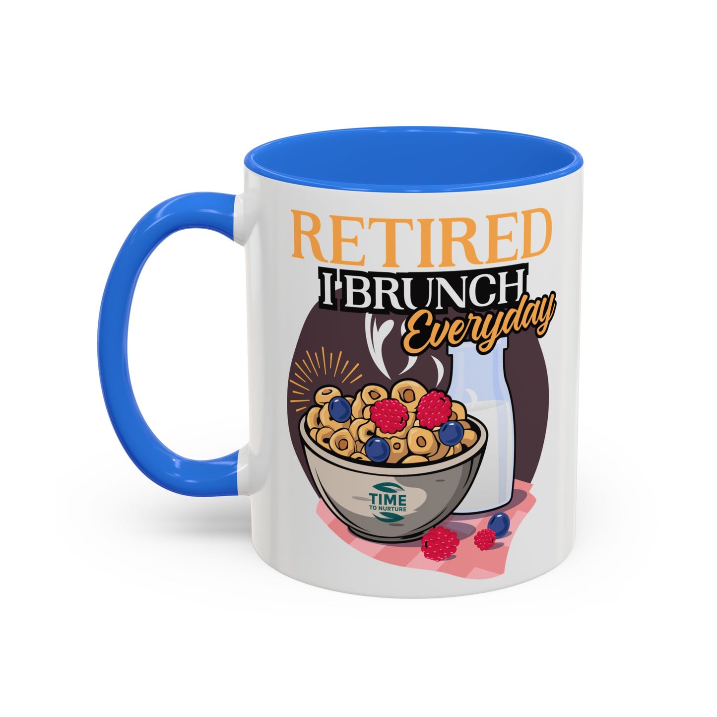 Retired I Brunch Everyday Colorful Ceramic Mugs – Vibrant 11oz and 15oz Sizes, Perfect Retirement Gift Idea for Brunch Lovers, Retirement Gag Gift, Coworker Retirement Present, or Retirement Favor for Relaxed and Stylish Coffee, Tea, and Juice Moments