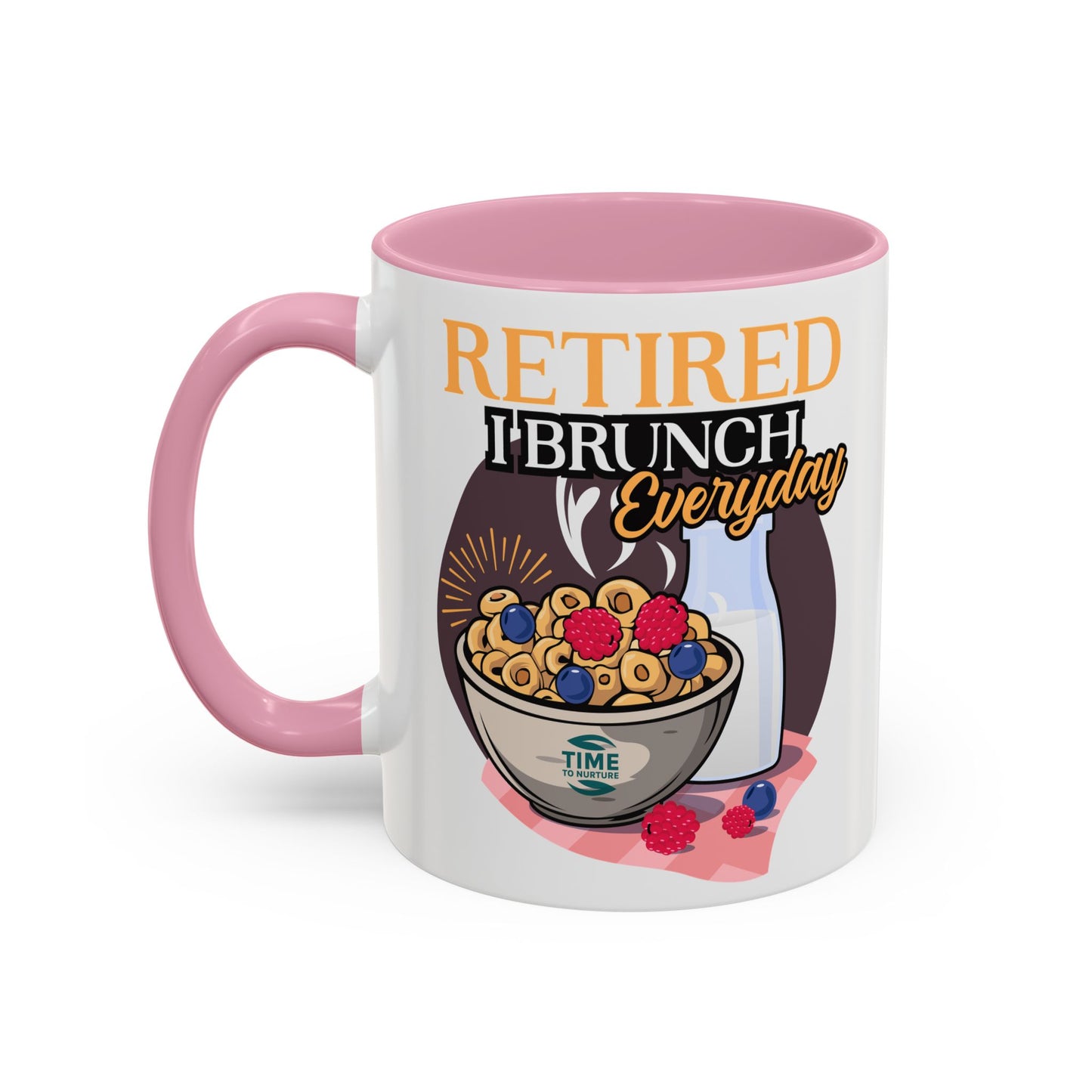 Retired I Brunch Everyday Colorful Ceramic Mugs – Vibrant 11oz and 15oz Sizes, Perfect Retirement Gift Idea for Brunch Lovers, Retirement Gag Gift, Coworker Retirement Present, or Retirement Favor for Relaxed and Stylish Coffee, Tea, and Juice Moments