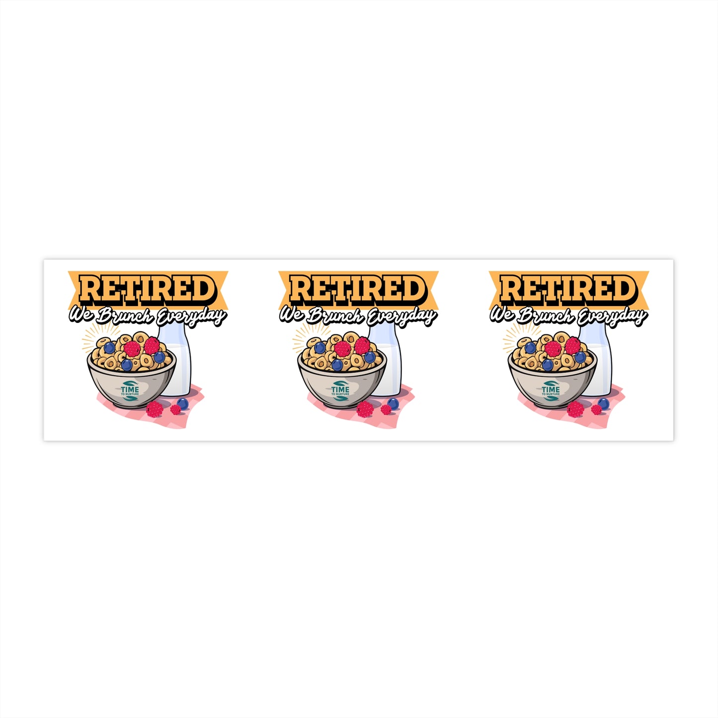 **Retired & Brunching Everyday Bumper Sticker – Funny Retirement Car Decal, Brunch Lover Gift, Retirement Party Decoration, Retired Life Accessory, Foodie Vinyl Sticker for Cars, Laptops & Coolers**