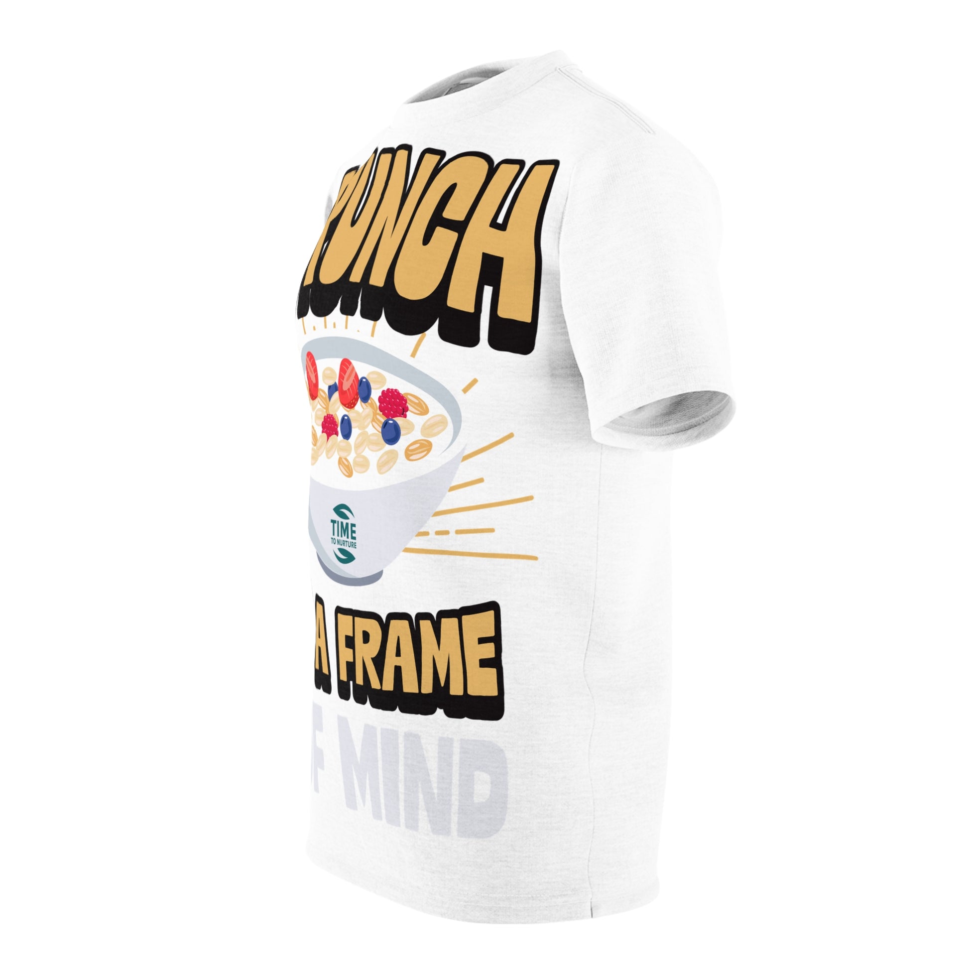 Brunch Frame of Mind Unisex Tee Shirt with all-over print, perfect retirement gift for brunch lovers and foodies, ideal for relaxation and casual wear