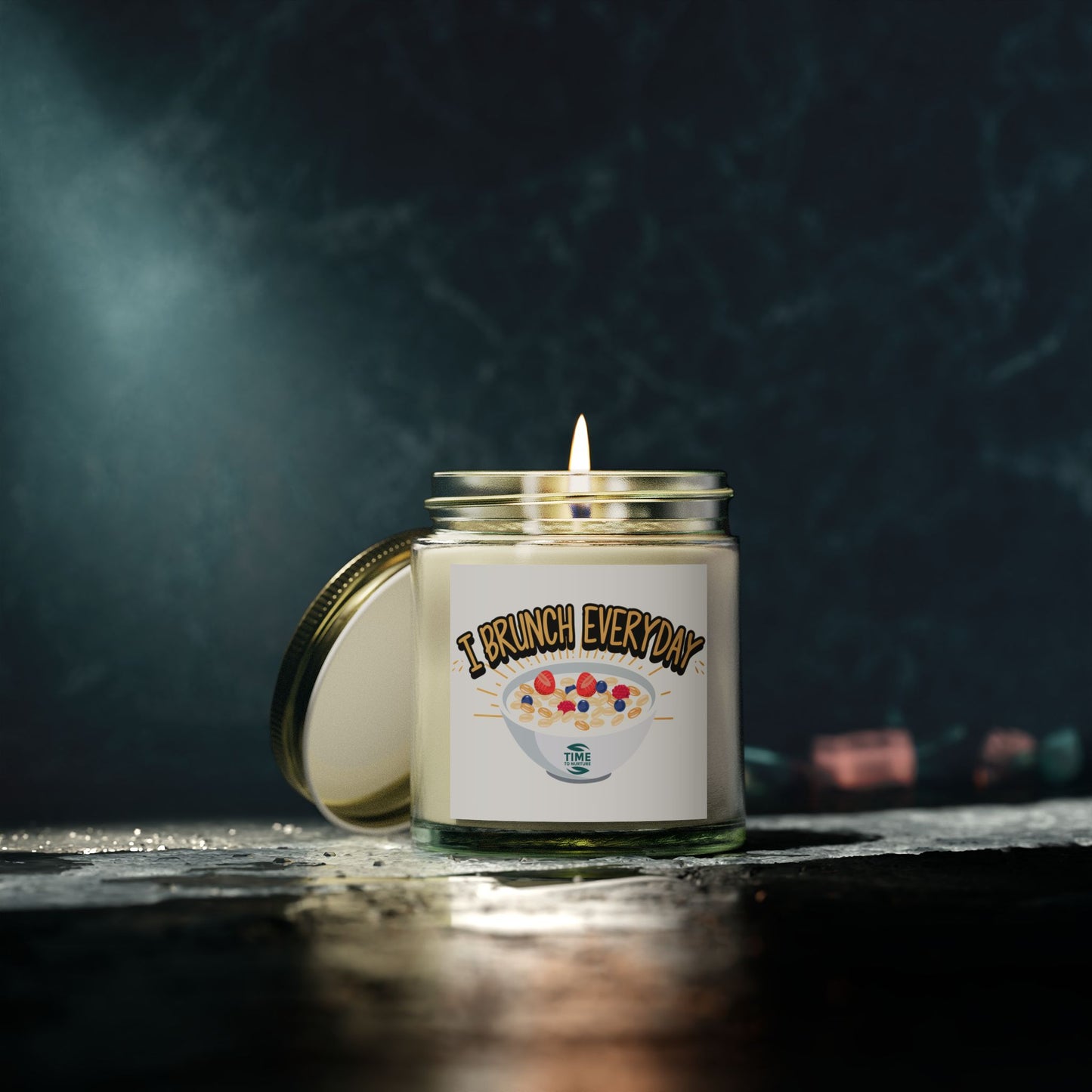 I Brunch Every Day scented candles in coconut apricot wax, available in 4 oz and 9 oz sizes. Ideal retirement gift for brunch lovers and home decor enthusiasts. Features multiple luxurious scents to choose from.