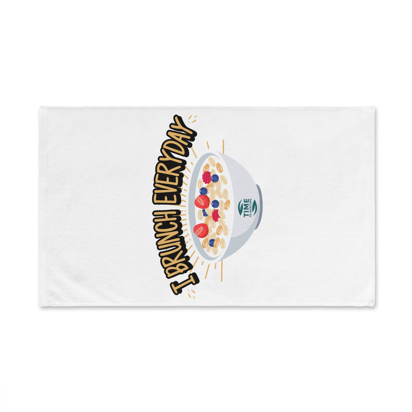 Brunch Everyday hand towel with a fun and quirky design, perfect for food lovers, chefs, and culinary enthusiasts. A great gift for housewarmings, bridal showers, and adding humor and personality to kitchen decor.