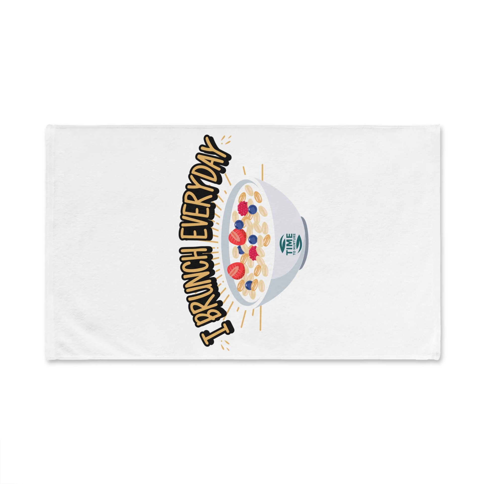 Brunch Everyday hand towel with a fun and quirky design, perfect for food lovers, chefs, and culinary enthusiasts. A great gift for housewarmings, bridal showers, and adding humor and personality to kitchen decor.