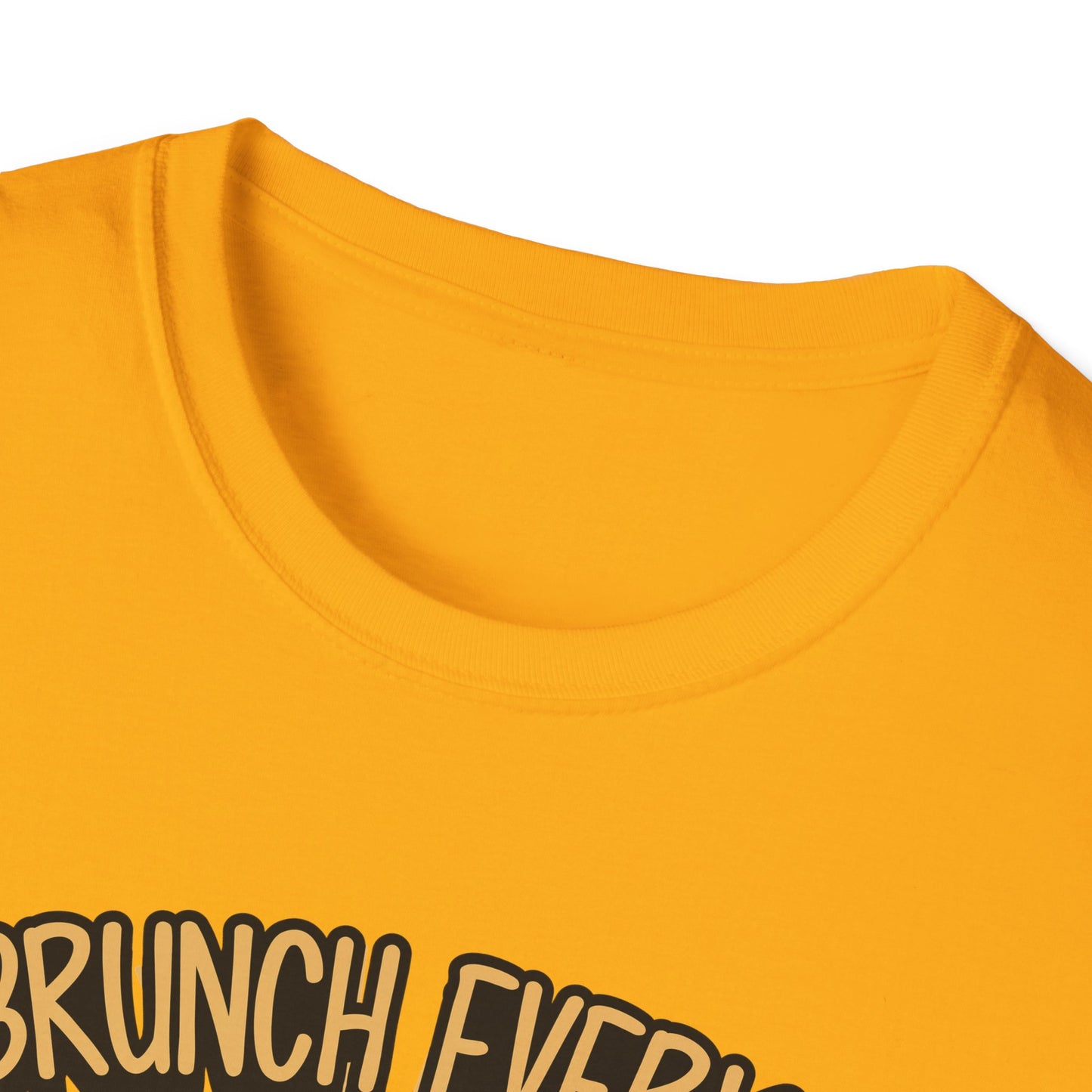 "I Brunch Every Day" unisex softstyle t-shirt, ethically made with superior comfort and durability, offering timeless style for everyday wear or as a fun digital brunch retirement gag gift."I Brunch Every Day" unisex softstyle t-shirt, ethically made with superior comfort and durability, offering timeless style for everyday wear or as a fun digital brunch retirement gag gift.