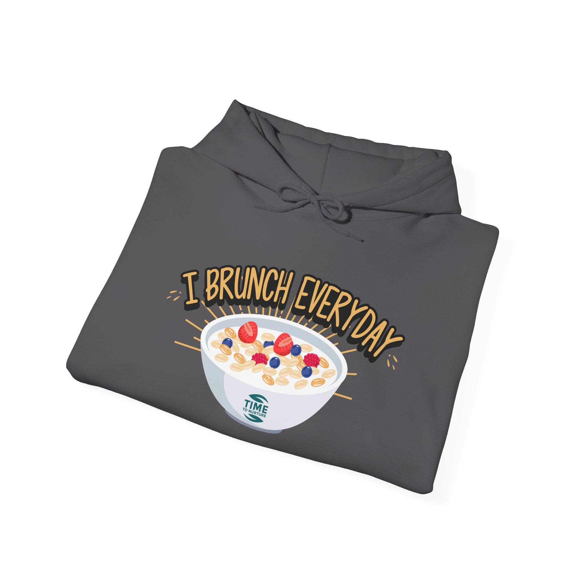I Brunch Everyday unisex hoodie, a comfy and relaxed fit pullover perfect for lazy Sundays, weekend vibes, and brunch lovers, ideal for cozy days and casual lounge outfits.