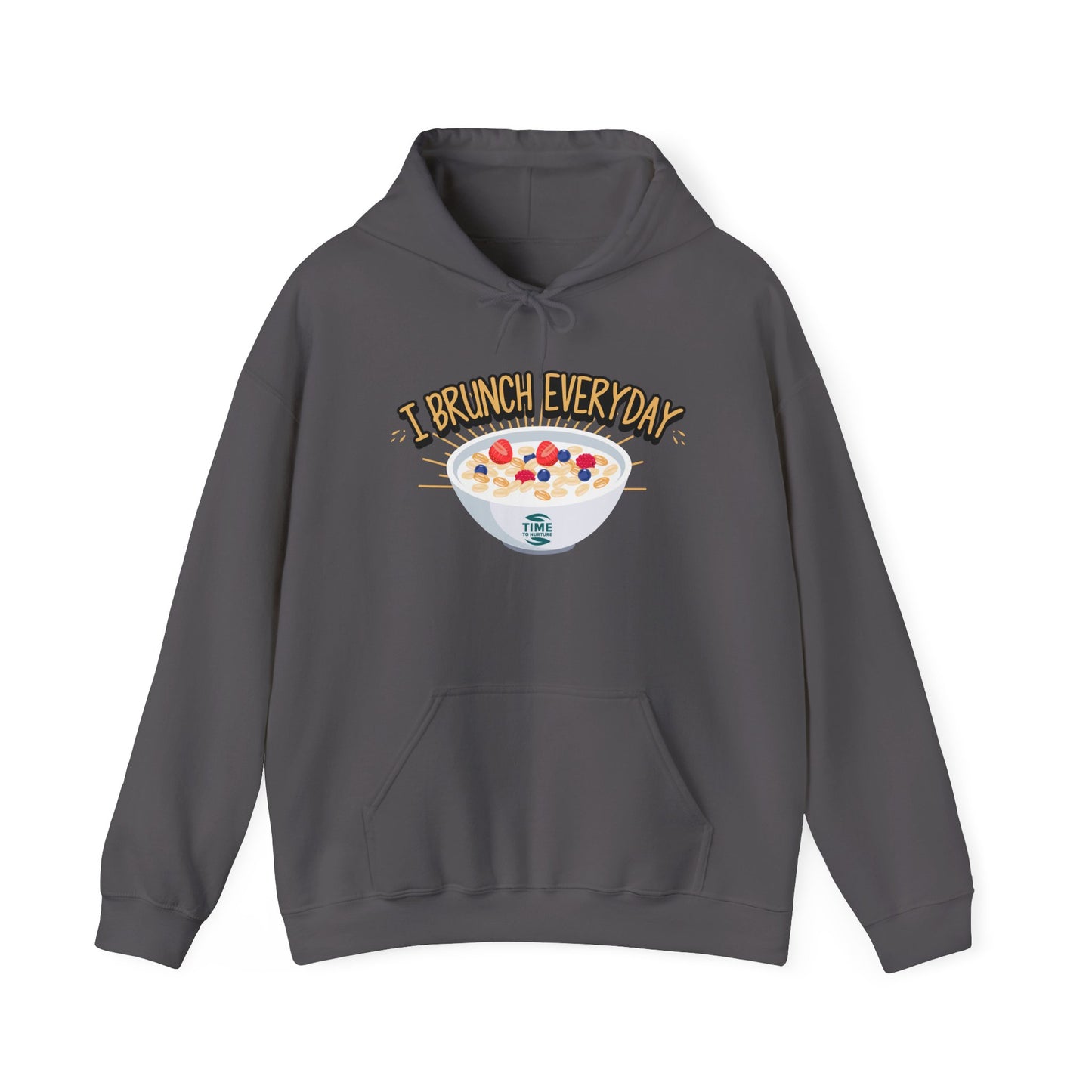 I Brunch Everyday unisex hoodie, a comfy and relaxed fit pullover perfect for lazy Sundays, weekend vibes, and brunch lovers, ideal for cozy days and casual lounge outfits.