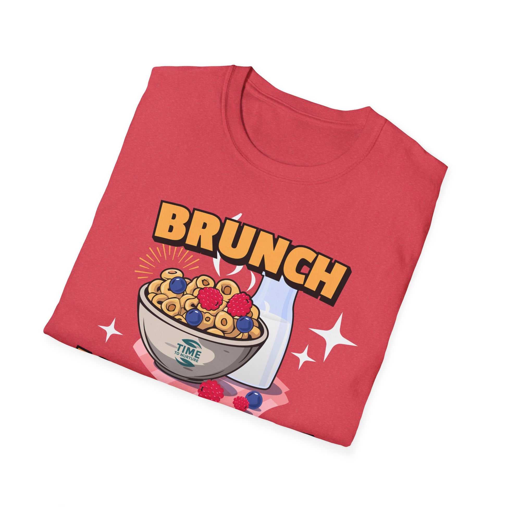Brunch Is a State of Mind unisex softstyle T-shirt with premium fabric, ethical production, superior comfort, durability, and timeless style, making it a fun digital brunch retirement gag gift