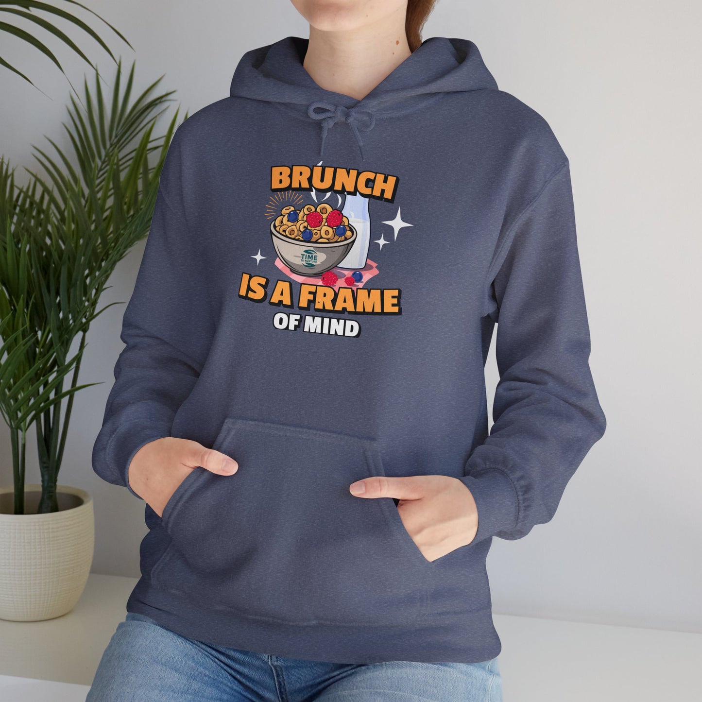 A hooded sweatshirt with a brunch retirement theme, designed as a cozy unisex hoodie, perfect for brunch lovers and featuring relaxed brunch vibes.
