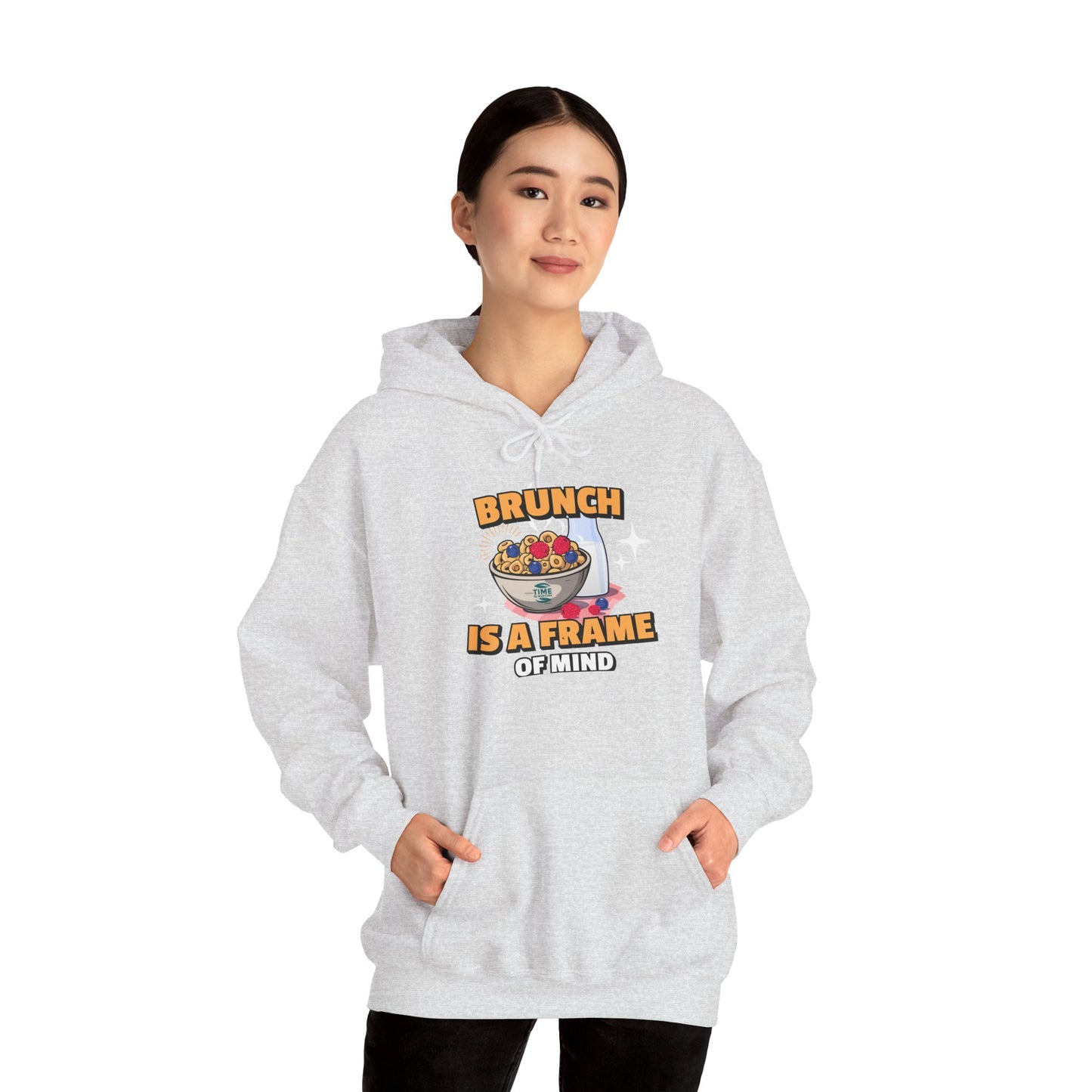 A hooded sweatshirt with a brunch retirement theme, designed as a cozy unisex hoodie, perfect for brunch lovers and featuring relaxed brunch vibes.