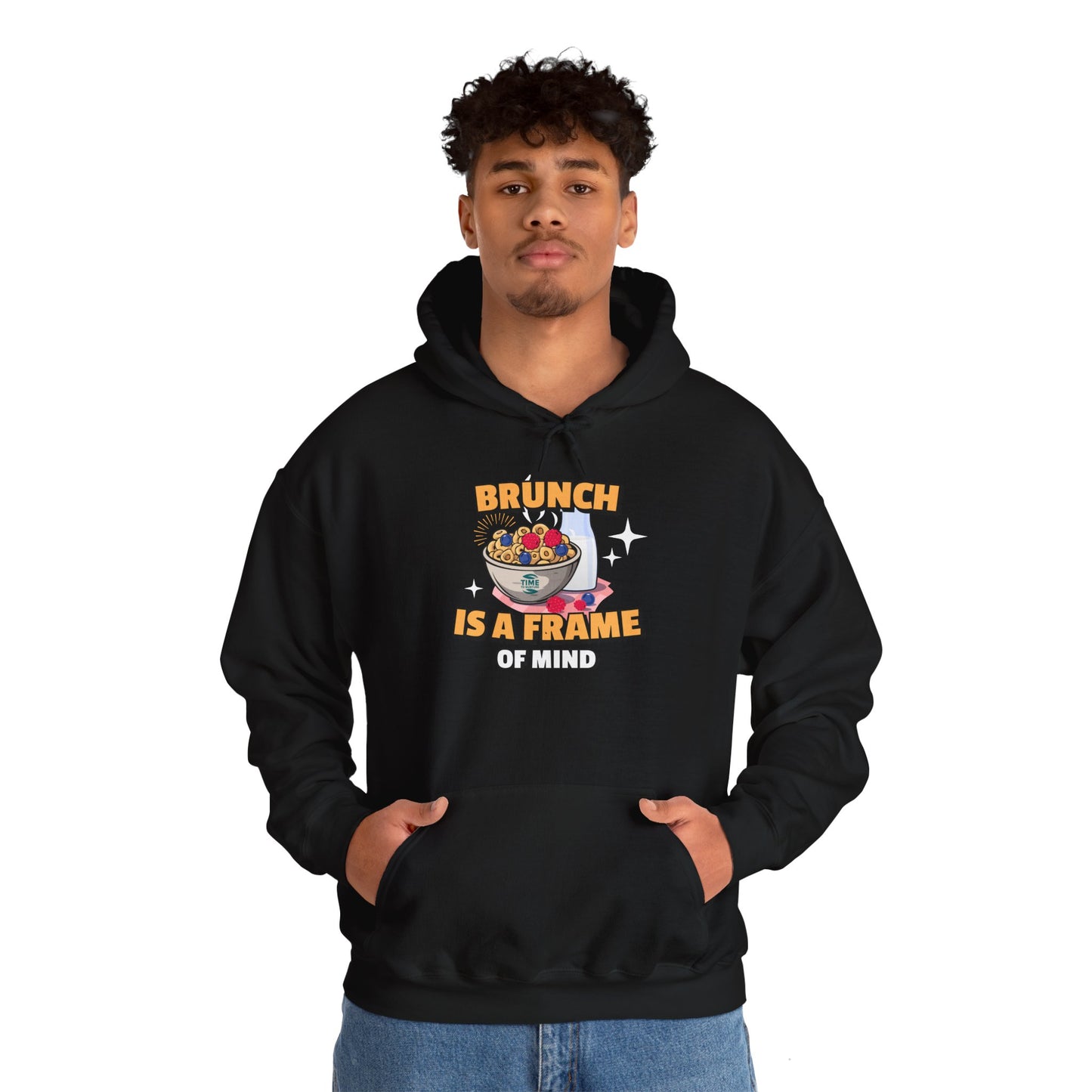 A hooded sweatshirt with a brunch retirement theme, designed as a cozy unisex hoodie, perfect for brunch lovers and featuring relaxed brunch vibes.