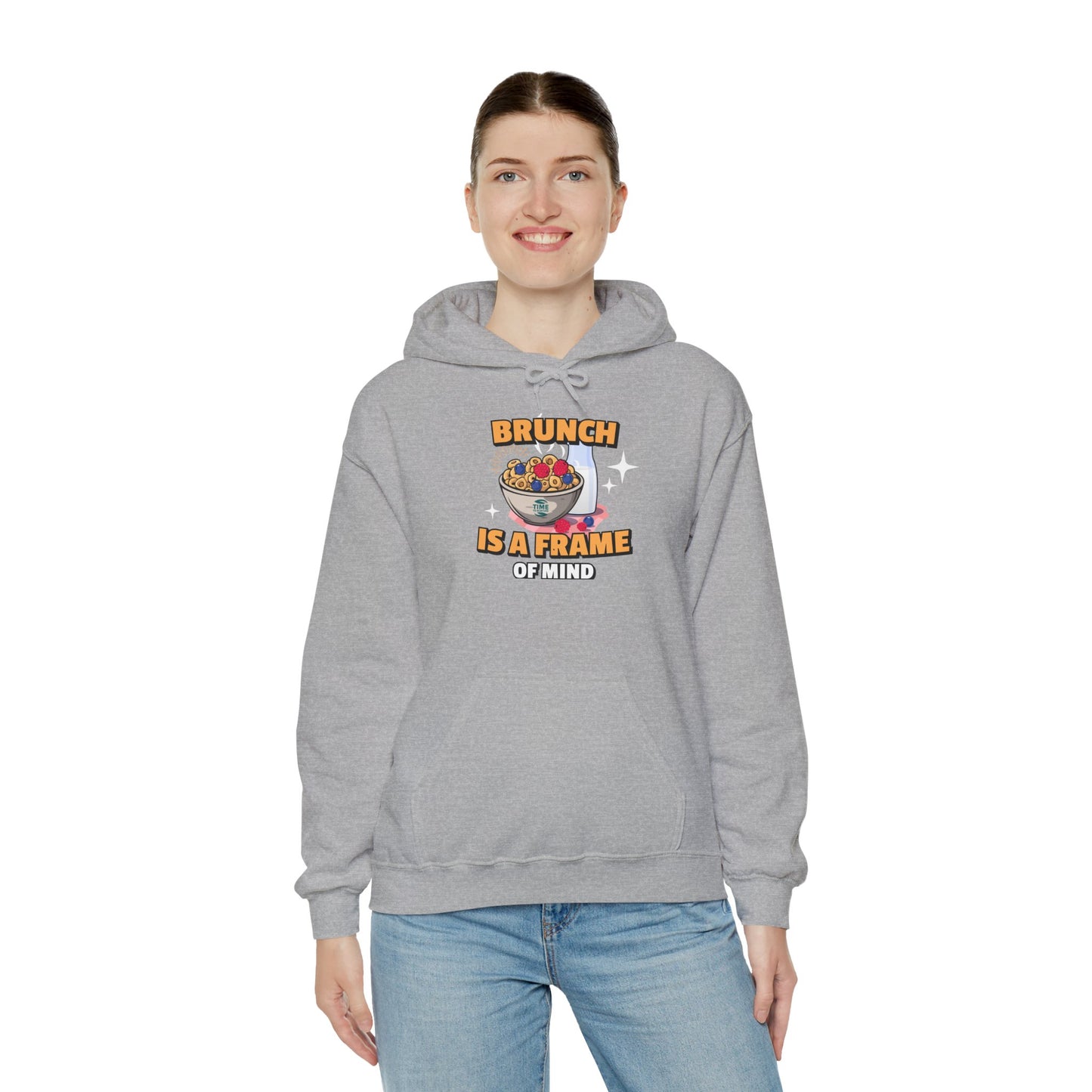 A hooded sweatshirt with a brunch retirement theme, designed as a cozy unisex hoodie, perfect for brunch lovers and featuring relaxed brunch vibes.4