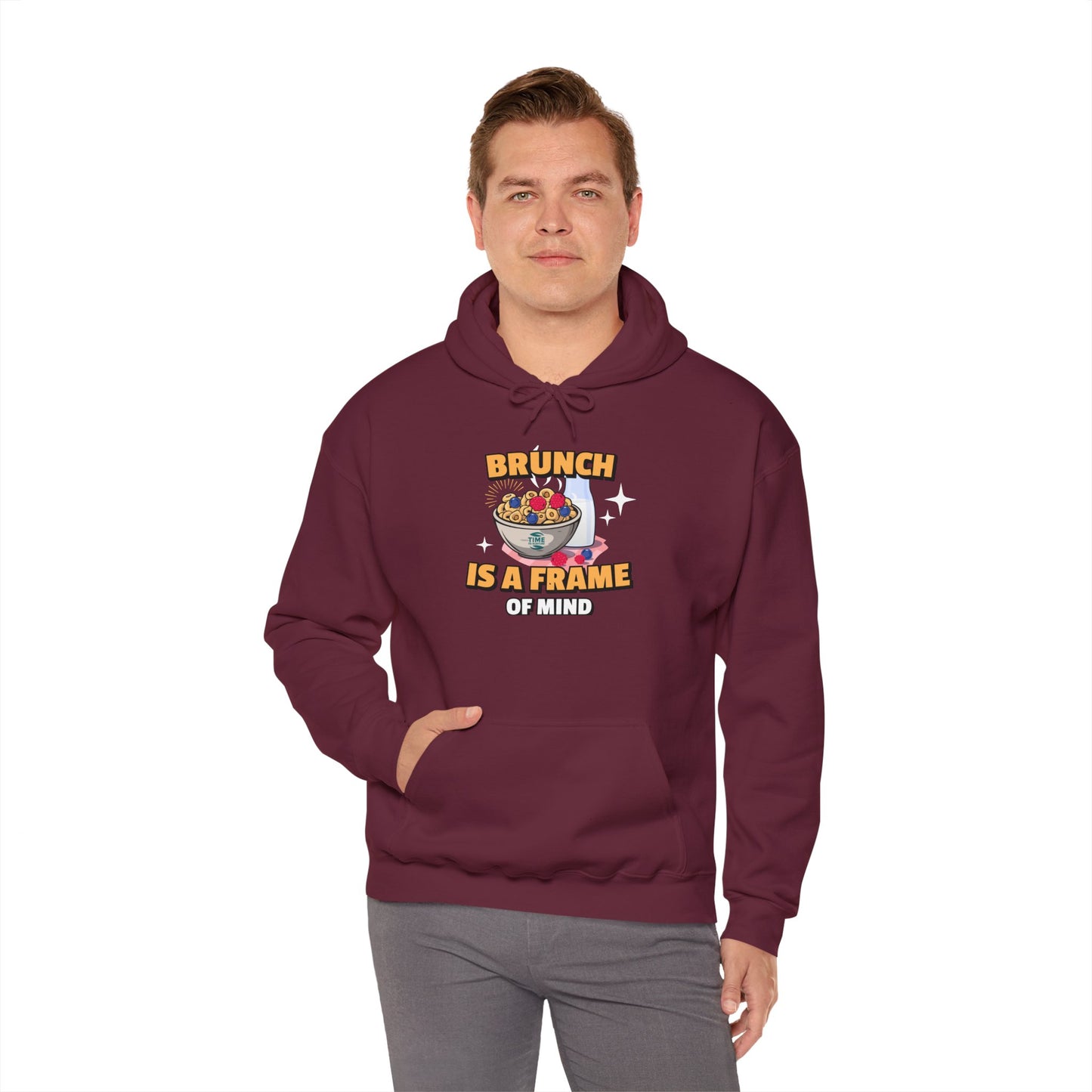 A hooded sweatshirt with a brunch retirement theme, designed as a cozy unisex hoodie, perfect for brunch lovers and featuring relaxed brunch vibes.