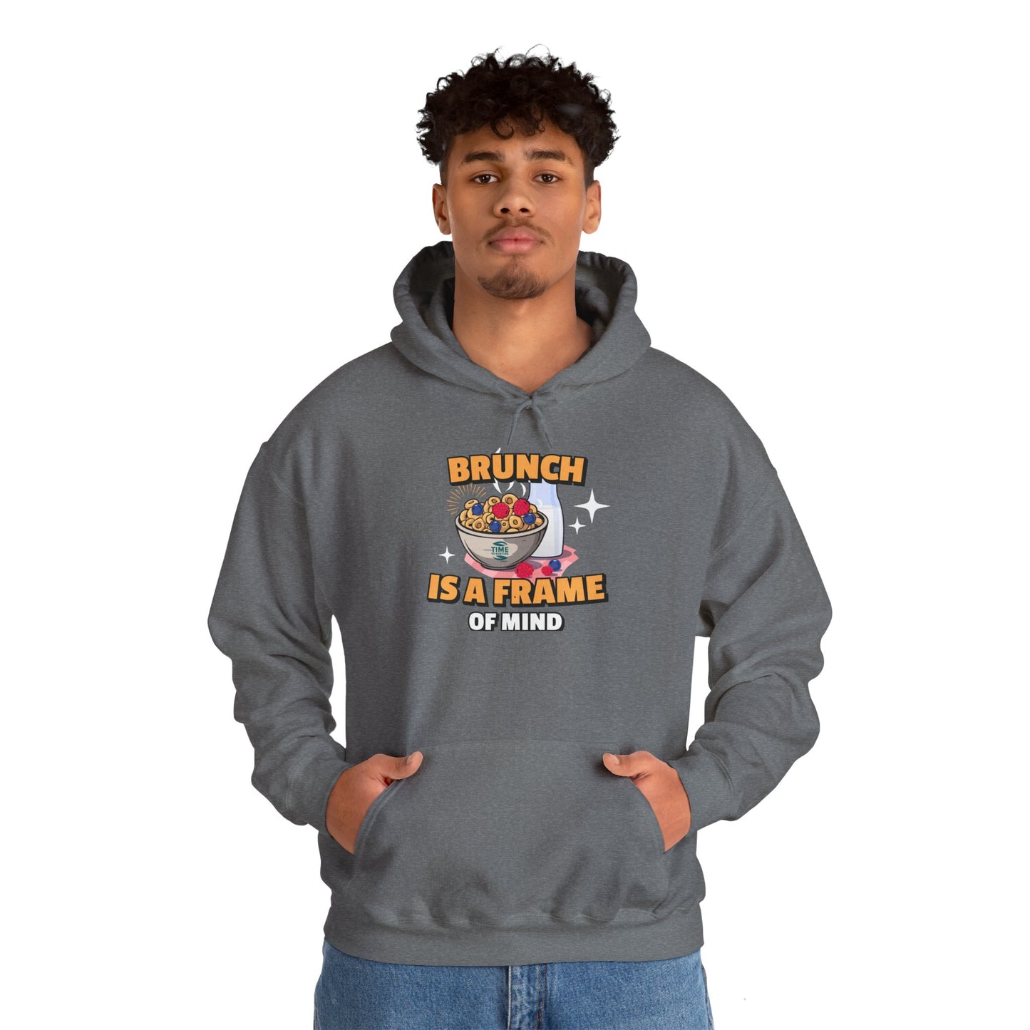 A hooded sweatshirt with a brunch retirement theme, designed as a cozy unisex hoodie, perfect for brunch lovers and featuring relaxed brunch vibes.