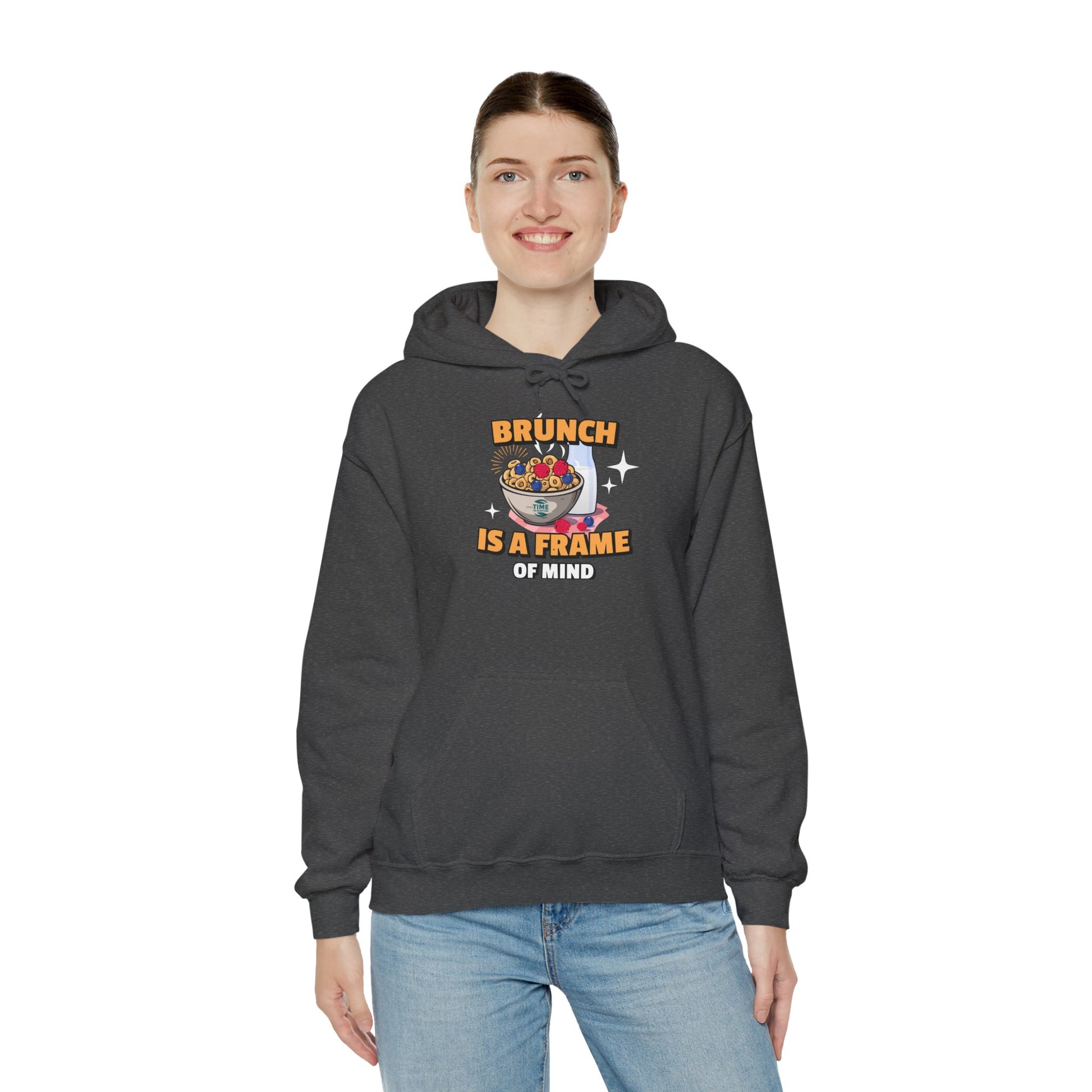 A hooded sweatshirt with a brunch retirement theme, designed as a cozy unisex hoodie, perfect for brunch lovers and featuring relaxed brunch vibes.