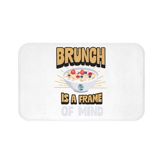 Brunch-themed bath mat with a cozy, fun design, featuring a non-slip backing, perfect for bathrooms or kitchens and a great gift for brunch lovers and foodies