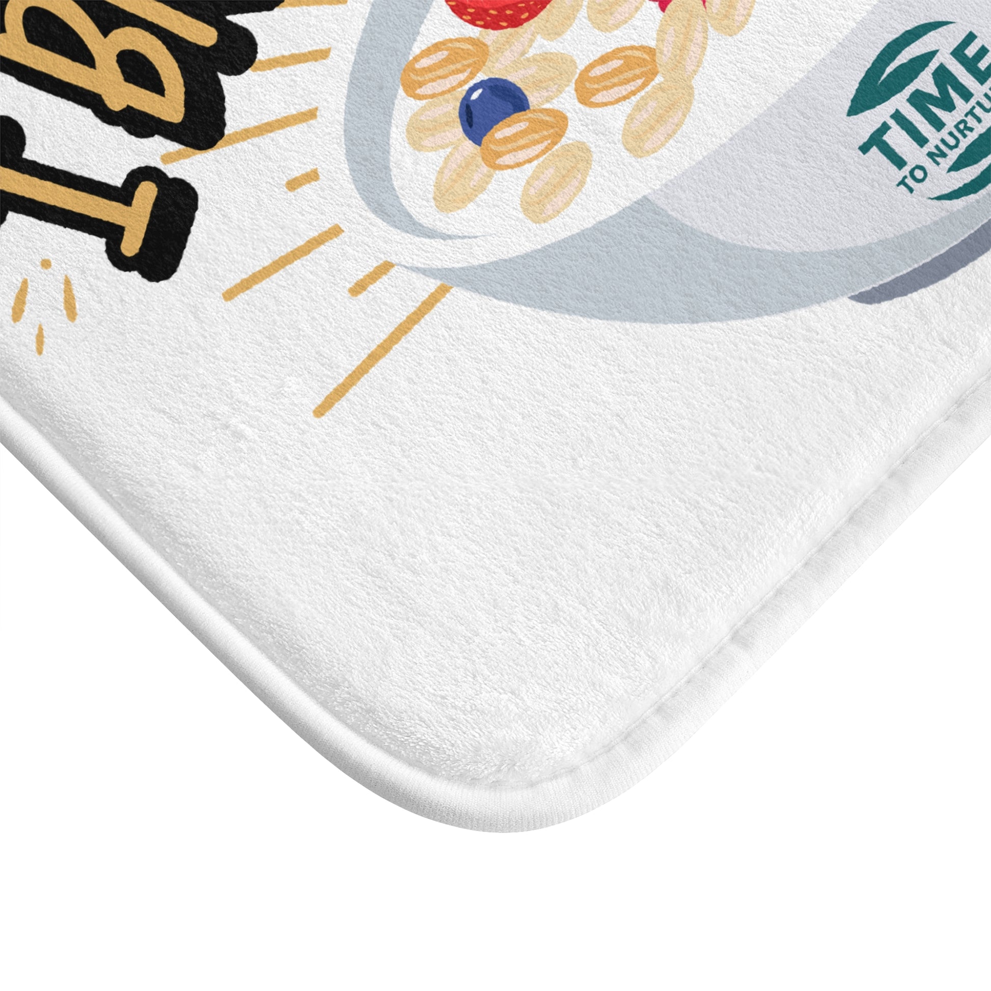 Brunch-themed memory foam bath mat with a cozy and stylish design, perfect for adding comfort and fun to the bathroom or kitchen, ideal for foodies and brunch lovers.