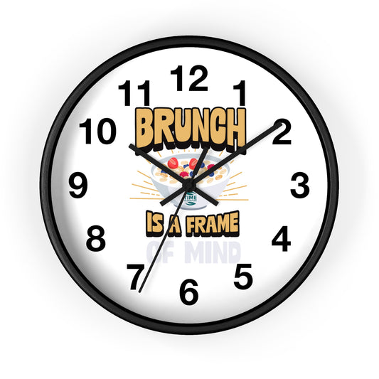 Brunch-themed wall clock with a stylish, fun design, perfect for kitchen decor, brunch lovers, and dining spaces