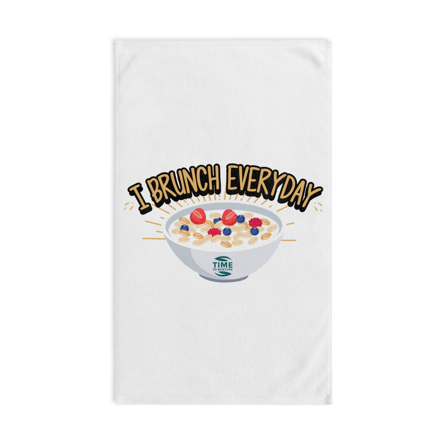 Brunch Everyday hand towel with a fun and quirky design, perfect for food lovers, chefs, and culinary enthusiasts. A great gift for housewarmings, bridal showers, and adding humor and personality to kitchen decor.