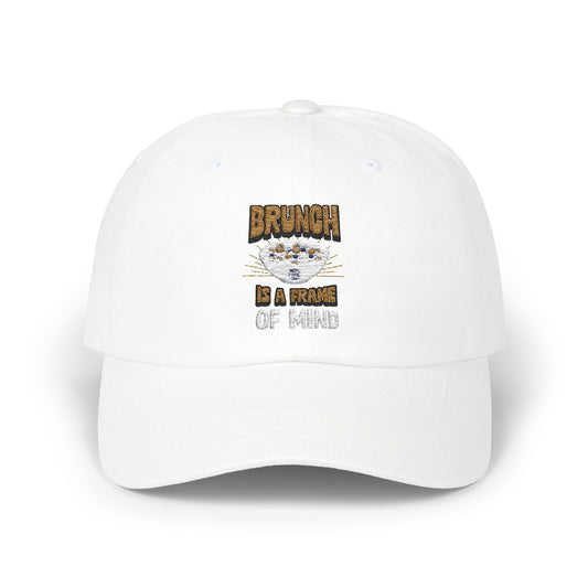 Brunch Is a Frame of Mind classic dad cap with a stylish and casual design, perfect for foodies, weekend outings, and relaxed everyday wear. A trendy gift for brunch lovers and travelers.