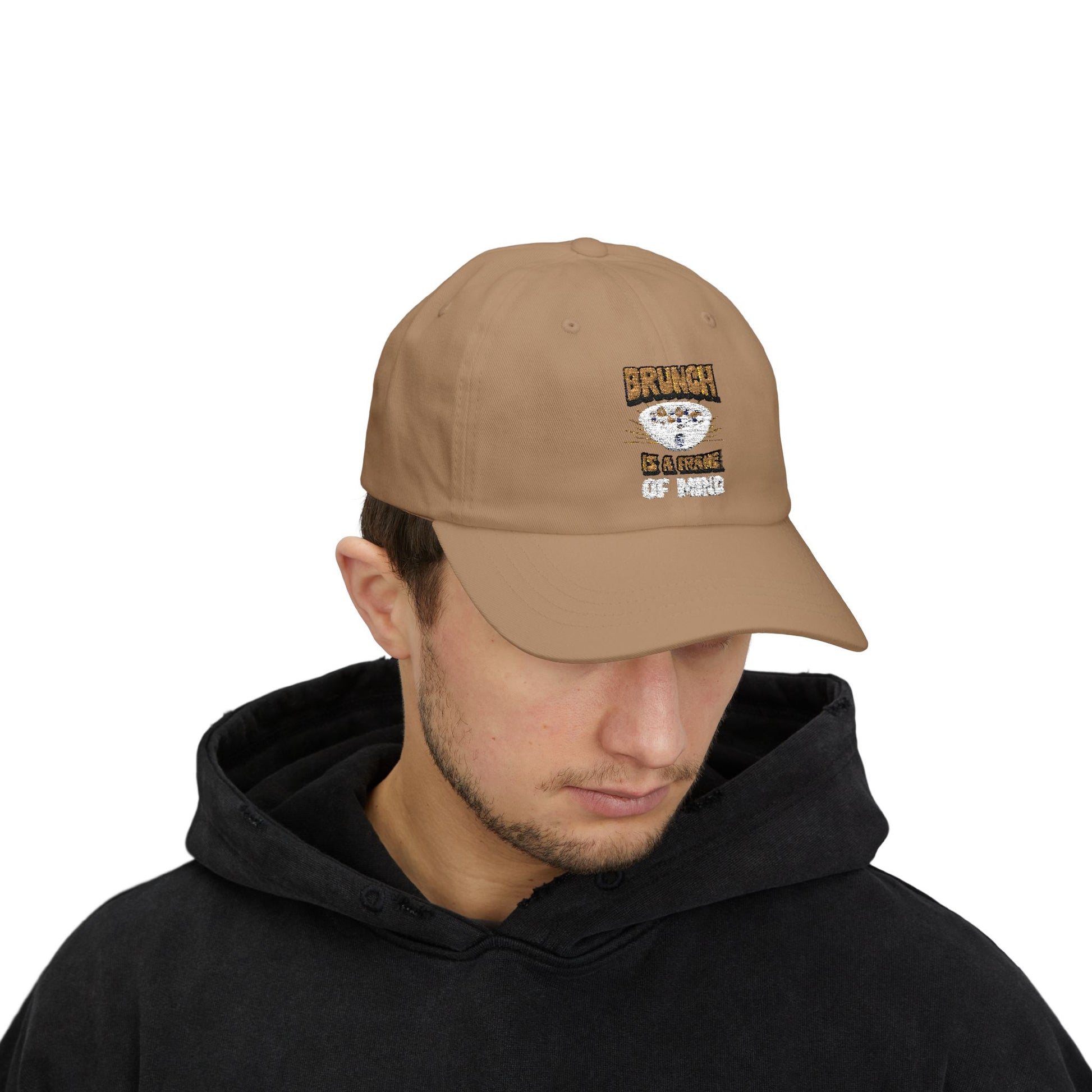 Brunch Is a Frame of Mind classic dad cap with a stylish and casual design, perfect for foodies, weekend outings, and relaxed everyday wear. A trendy gift for brunch lovers and travelers.