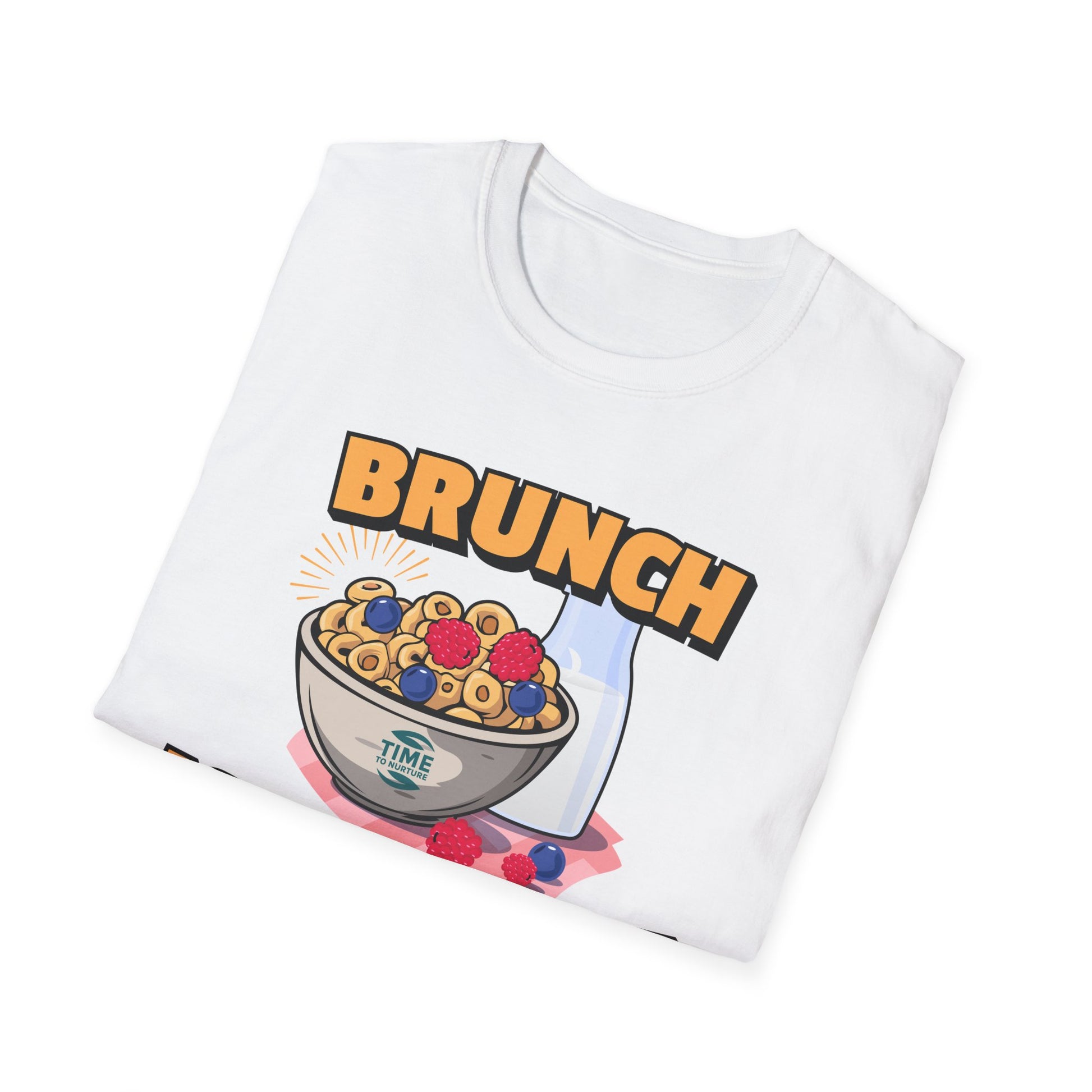Brunch Is a State of Mind unisex softstyle T-shirt with premium fabric, ethical production, superior comfort, durability, and timeless style, making it a fun digital brunch retirement gag gift