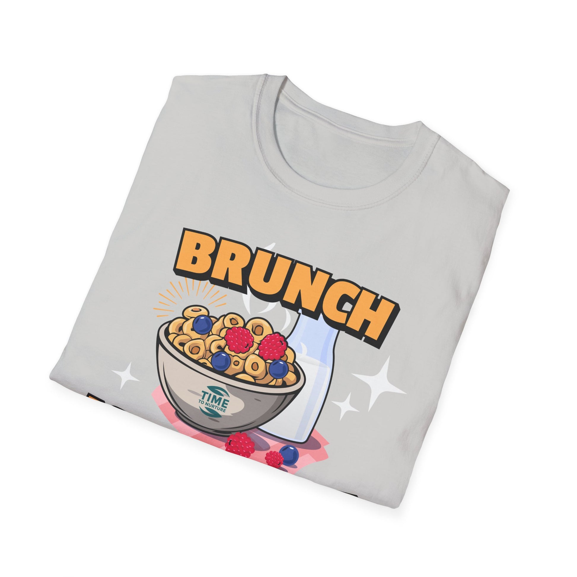 Brunch Is a State of Mind unisex softstyle T-shirt with premium fabric, ethical production, superior comfort, durability, and timeless style, making it a fun digital brunch retirement gag gift