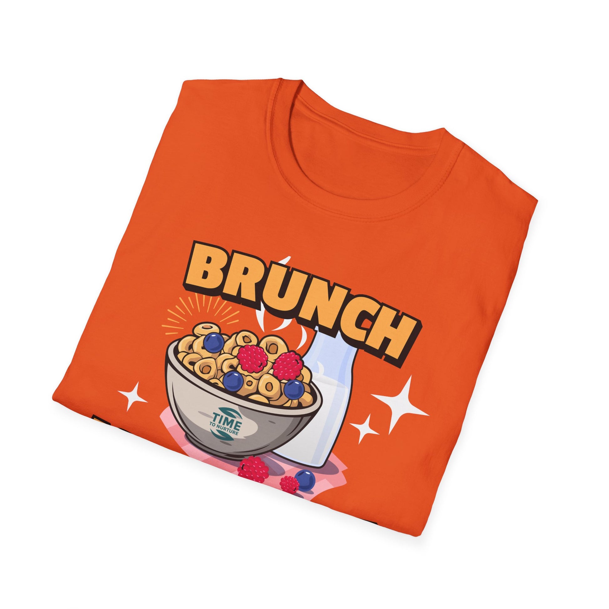 Brunch Is a State of Mind unisex softstyle T-shirt with premium fabric, ethical production, superior comfort, durability, and timeless style, making it a fun digital brunch retirement gag gift