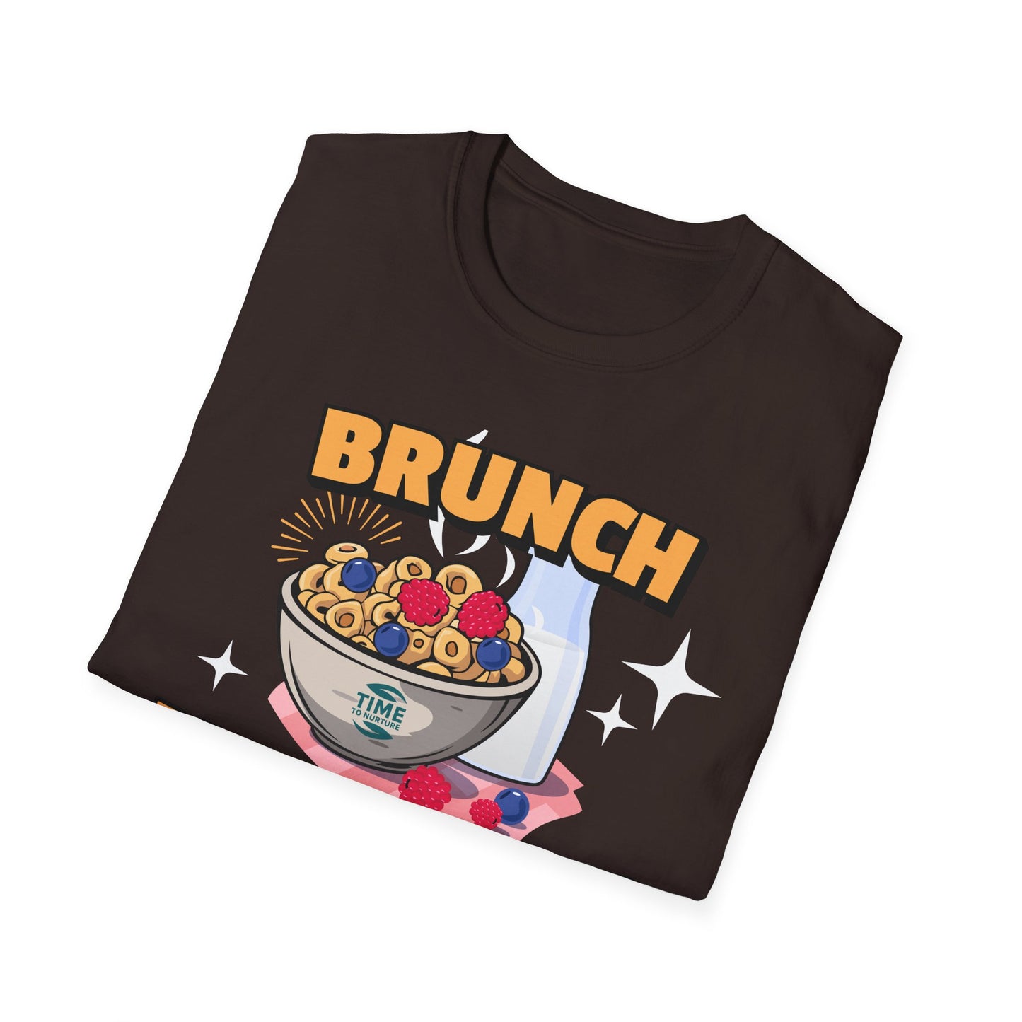 Brunch Is a State of Mind unisex softstyle T-shirt with premium fabric, ethical production, superior comfort, durability, and timeless style, making it a fun digital brunch retirement gag gift
