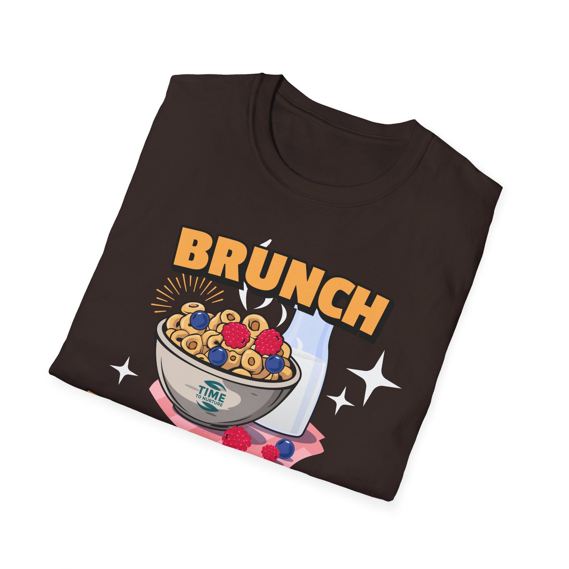 Brunch Is a State of Mind unisex softstyle T-shirt with premium fabric, ethical production, superior comfort, durability, and timeless style, making it a fun digital brunch retirement gag gift