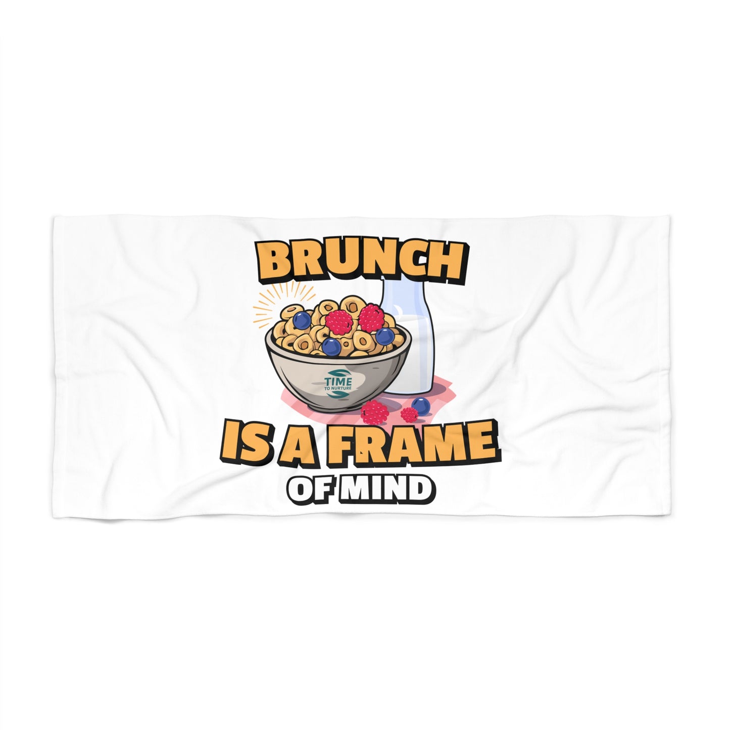 Brunch Lover’s beach towel, soft, absorbent, and stylish, perfect for summer adventures, poolside relaxation, and beach getaways.