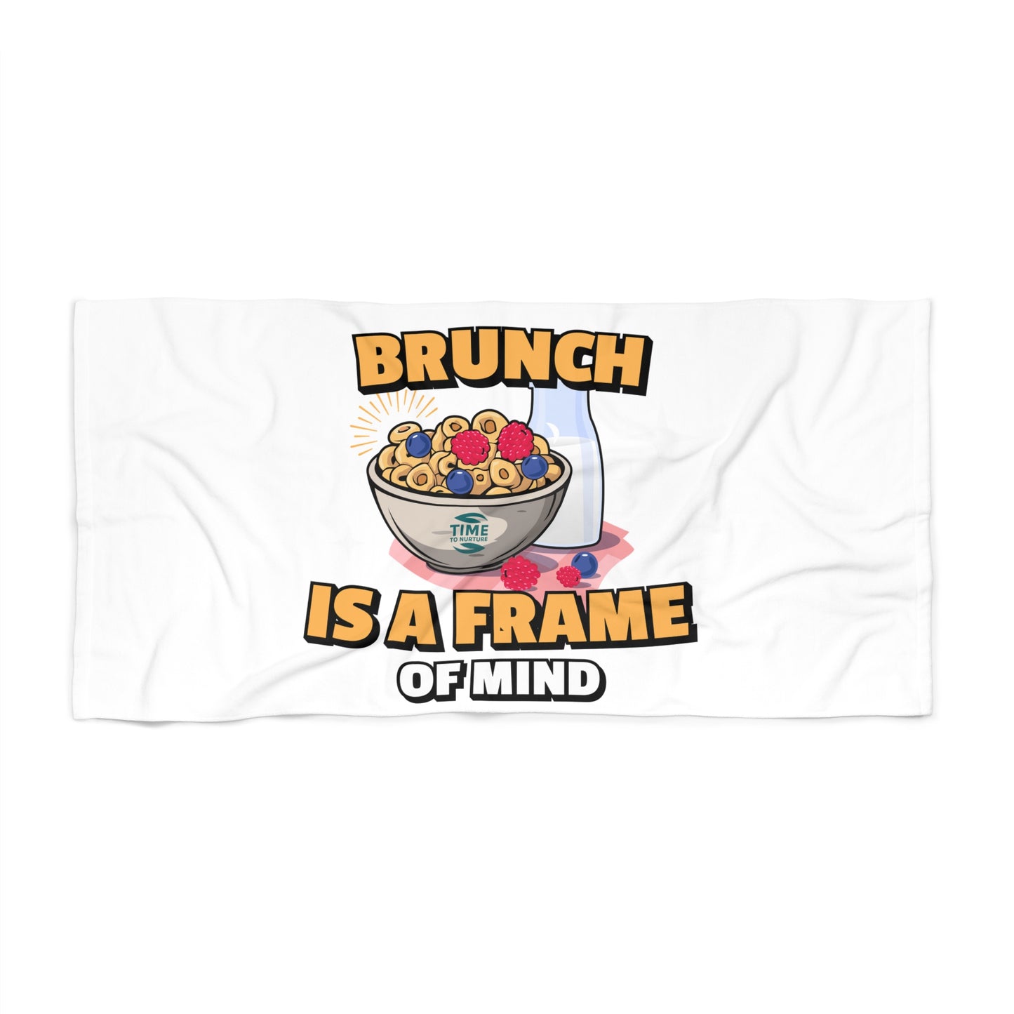 Brunch Lover’s beach towel, soft, absorbent, and stylish, perfect for summer adventures, poolside relaxation, and beach getaways.
