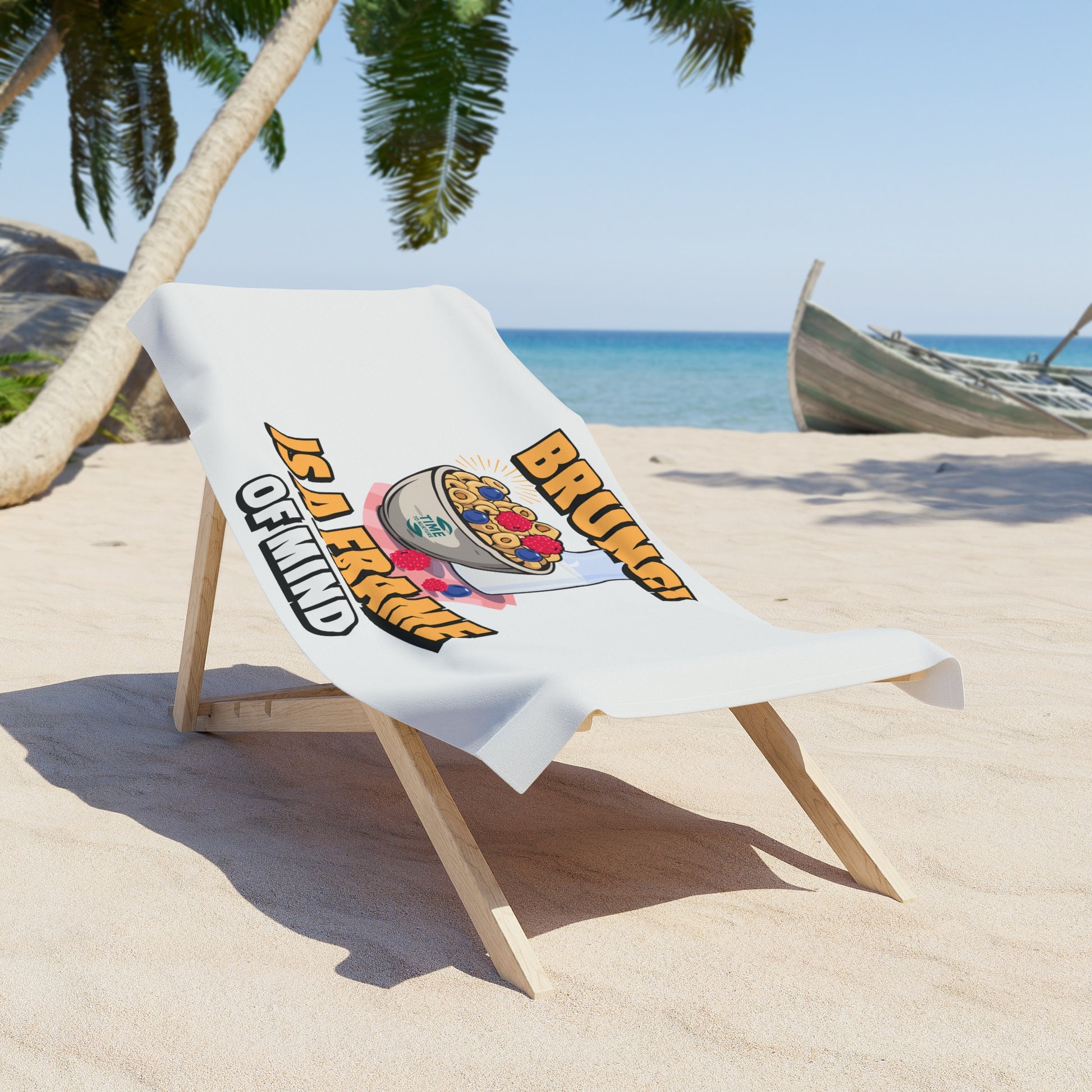 Brunch Lover’s beach towel, soft, absorbent, and stylish, perfect for summer adventures, poolside relaxation, and beach getaways.