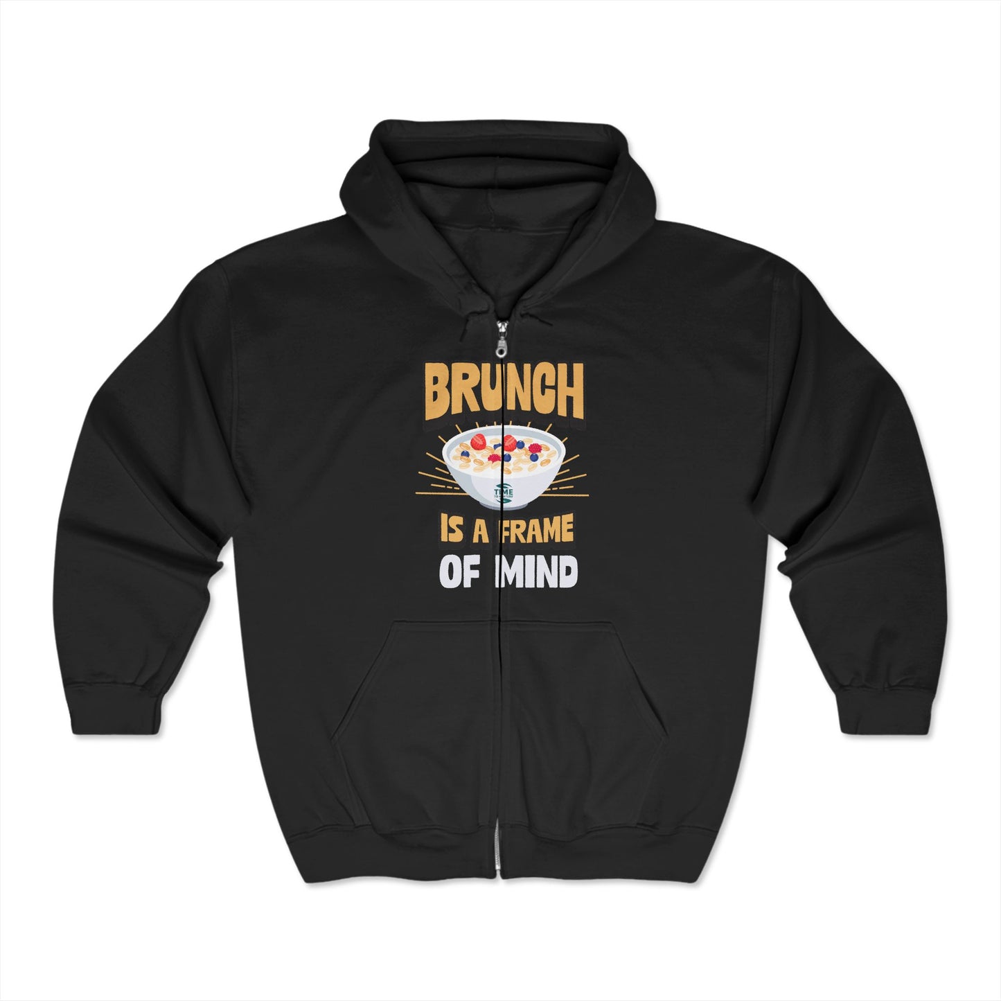 Brunch Vibes Unisex Hooded Sweatshirt, Frame of Mind Full Zip Hoodie, Morning Breakfast Jumper, Weekend Brunch Attire, Cozy Brunch Outfit