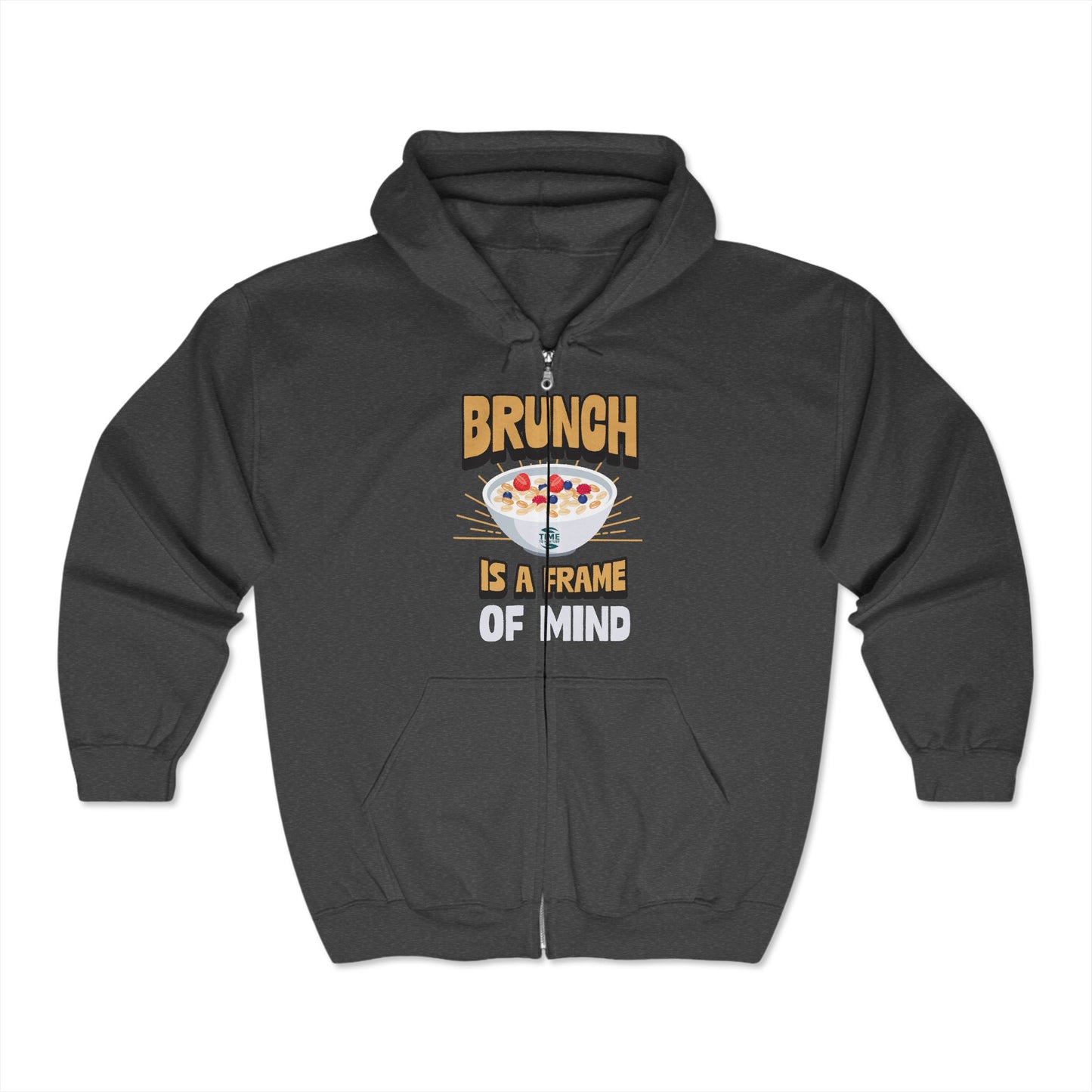 Brunch Vibes Unisex Hooded Sweatshirt, Frame of Mind Full Zip Hoodie, Morning Breakfast Jumper, Weekend Brunch Attire, Cozy Brunch Outfit